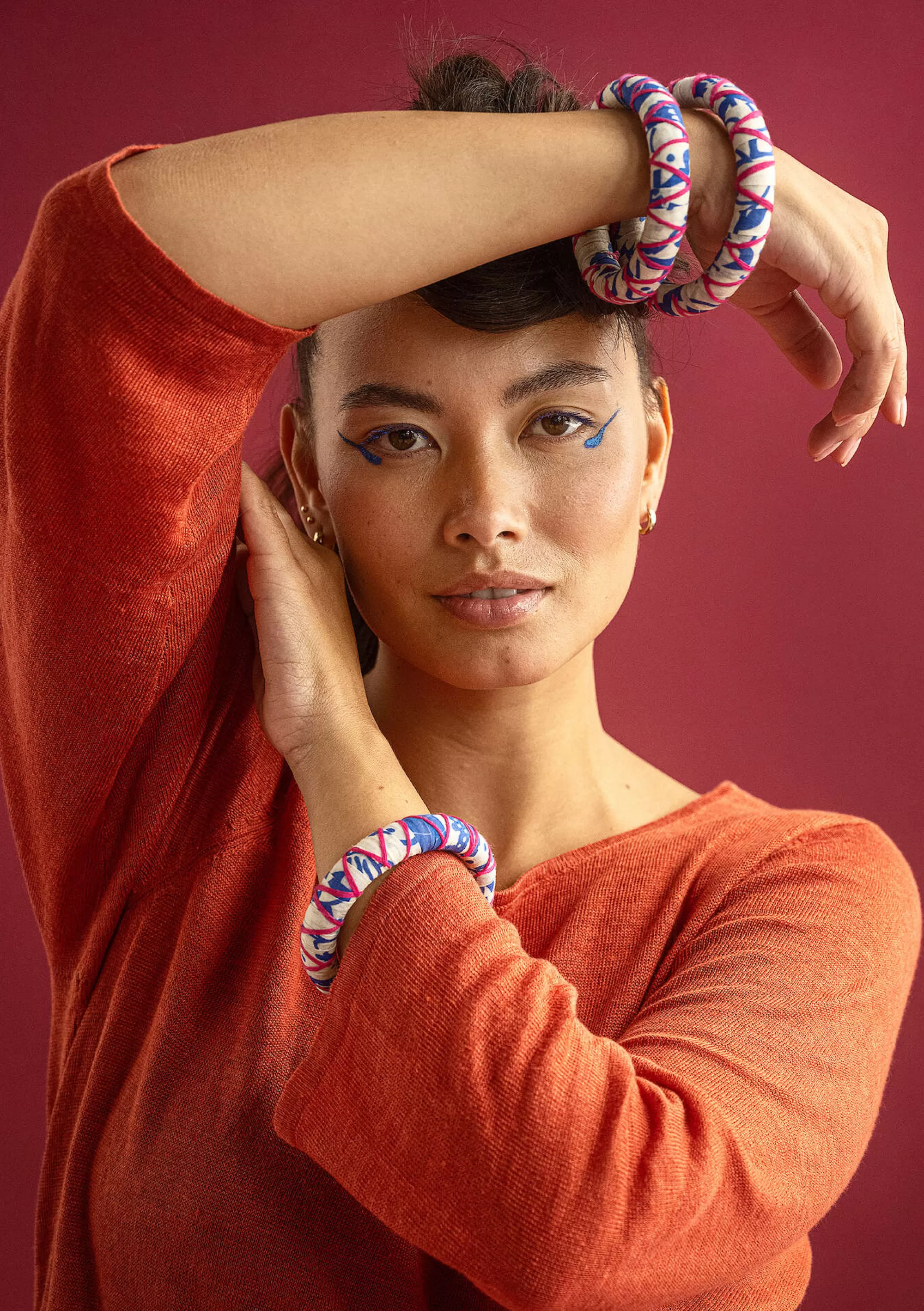 Accessoires | Schmuck^Gudrun Sjödén Armschmuck Zuri Aus Bio-Baumwolle/Recyclingholz saphirblau
