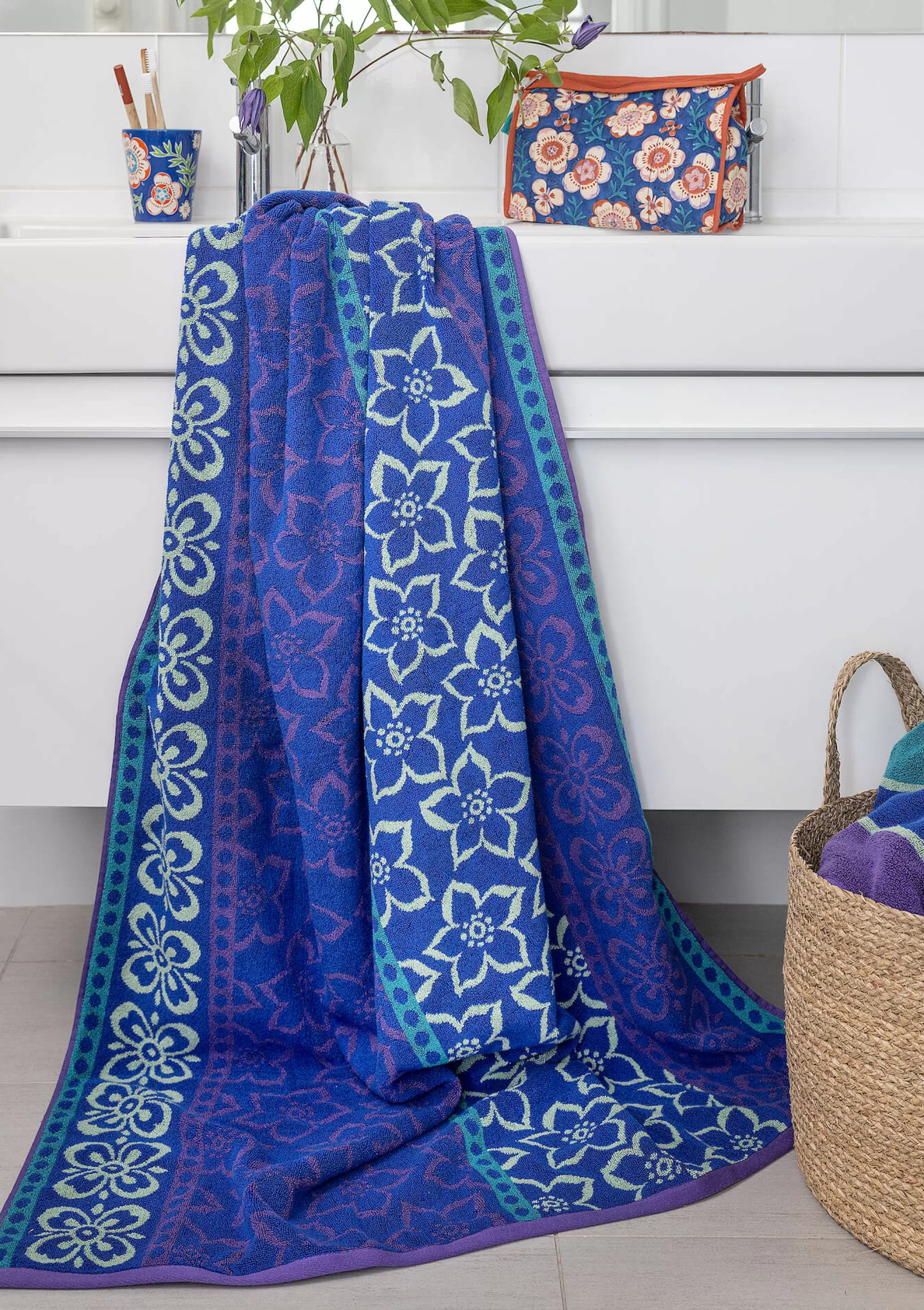 Bad-Accessoires | Frottee^Gudrun Sjödén Badetuch Stars Aus Bio-Baumwolle brillantblau