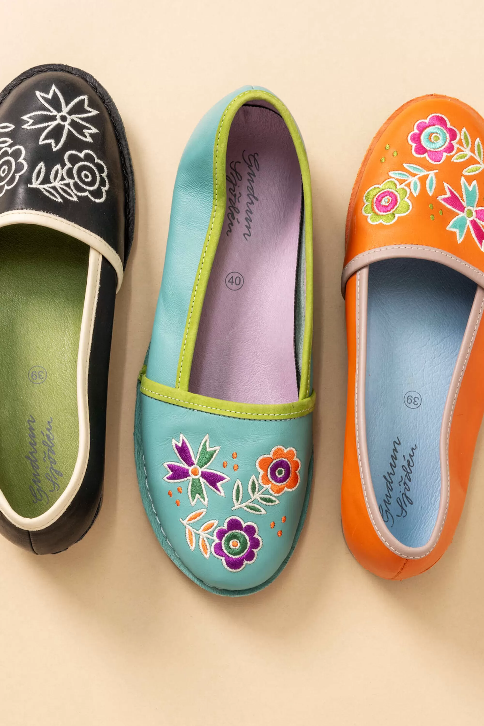 Schuhe | Blumenkleidung^Gudrun Sjödén Ballerinas Aus Nappaleder jade