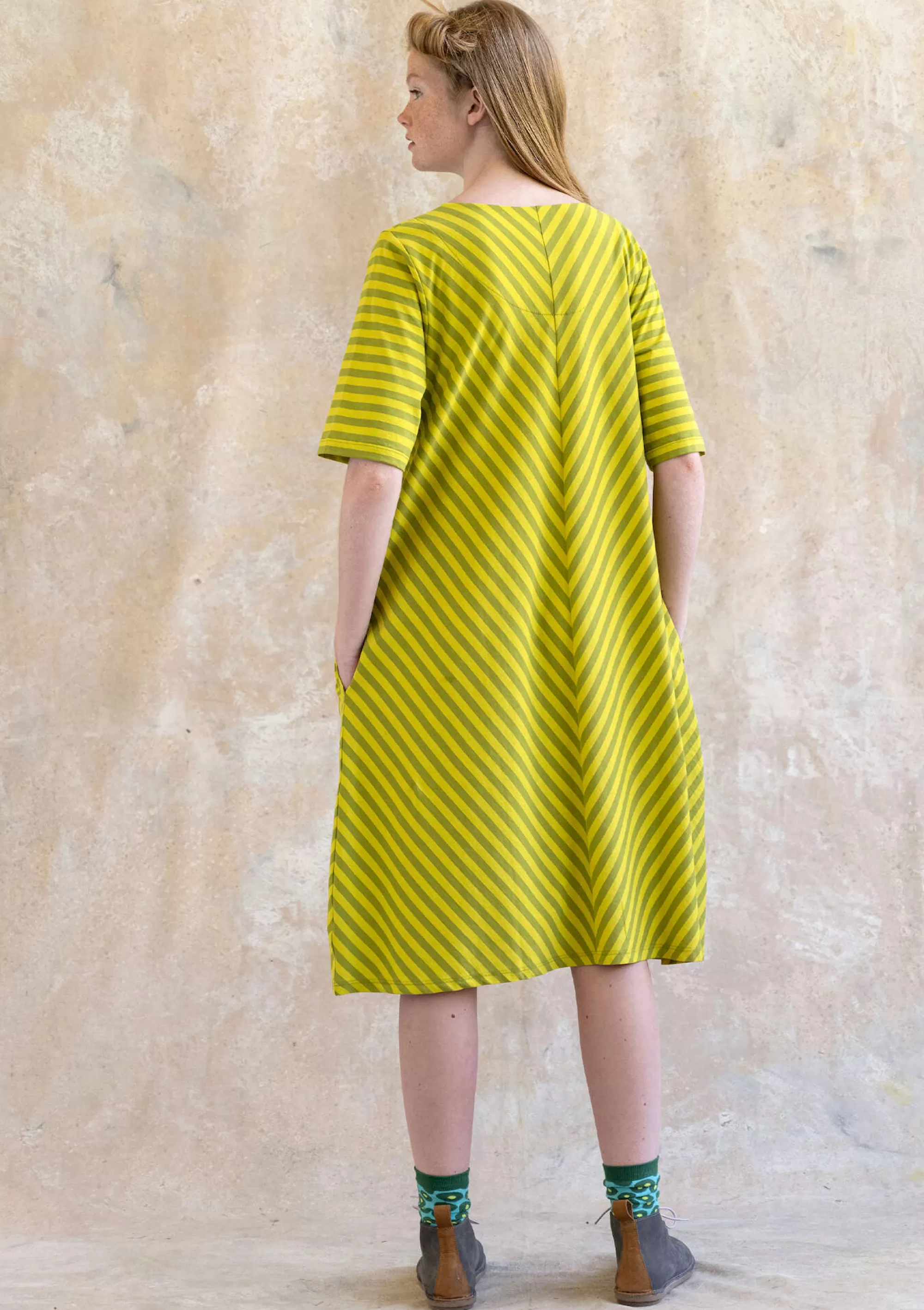 Kleider | Öko-Baumwolle^Gudrun Sjödén Basic-Streifenkleid Aus Bio-Baumwolle hellkräutergrün-limettengrün
