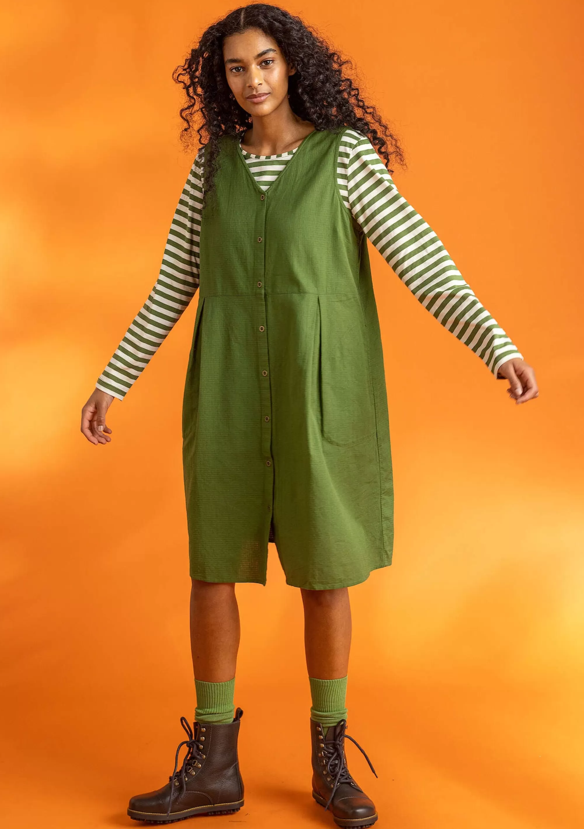 Pullover & Shirts | Gestreifte Kleidung^Gudrun Sjödén Basic-Streifenshirt Aus Bio-Baumwolle grasgrün-ungebleicht