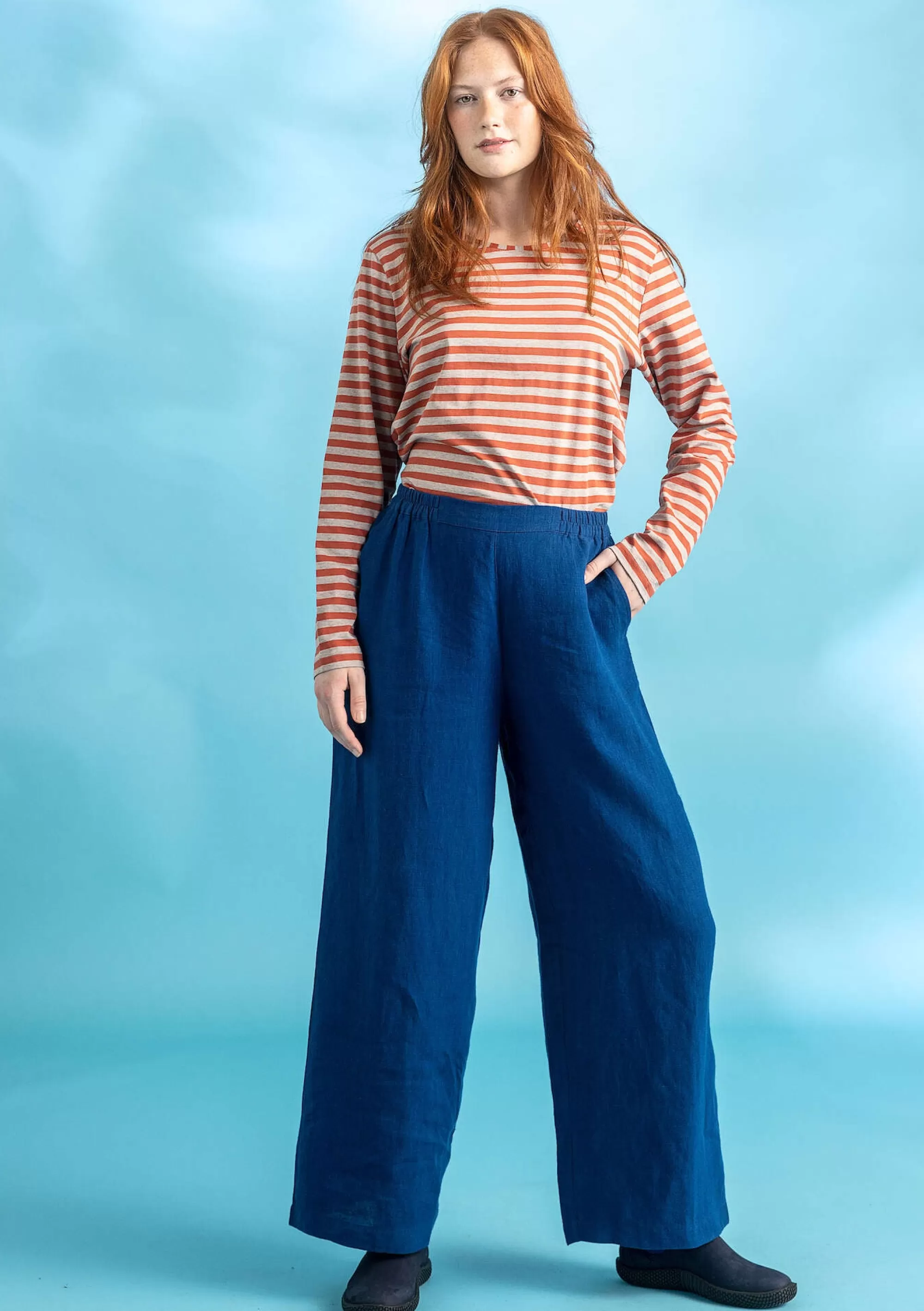 Pullover & Shirts | Gestreifte Kleidung^Gudrun Sjödén Basic-Streifenshirt Aus Bio-Baumwolle kupfer-hellkartoffelmelange