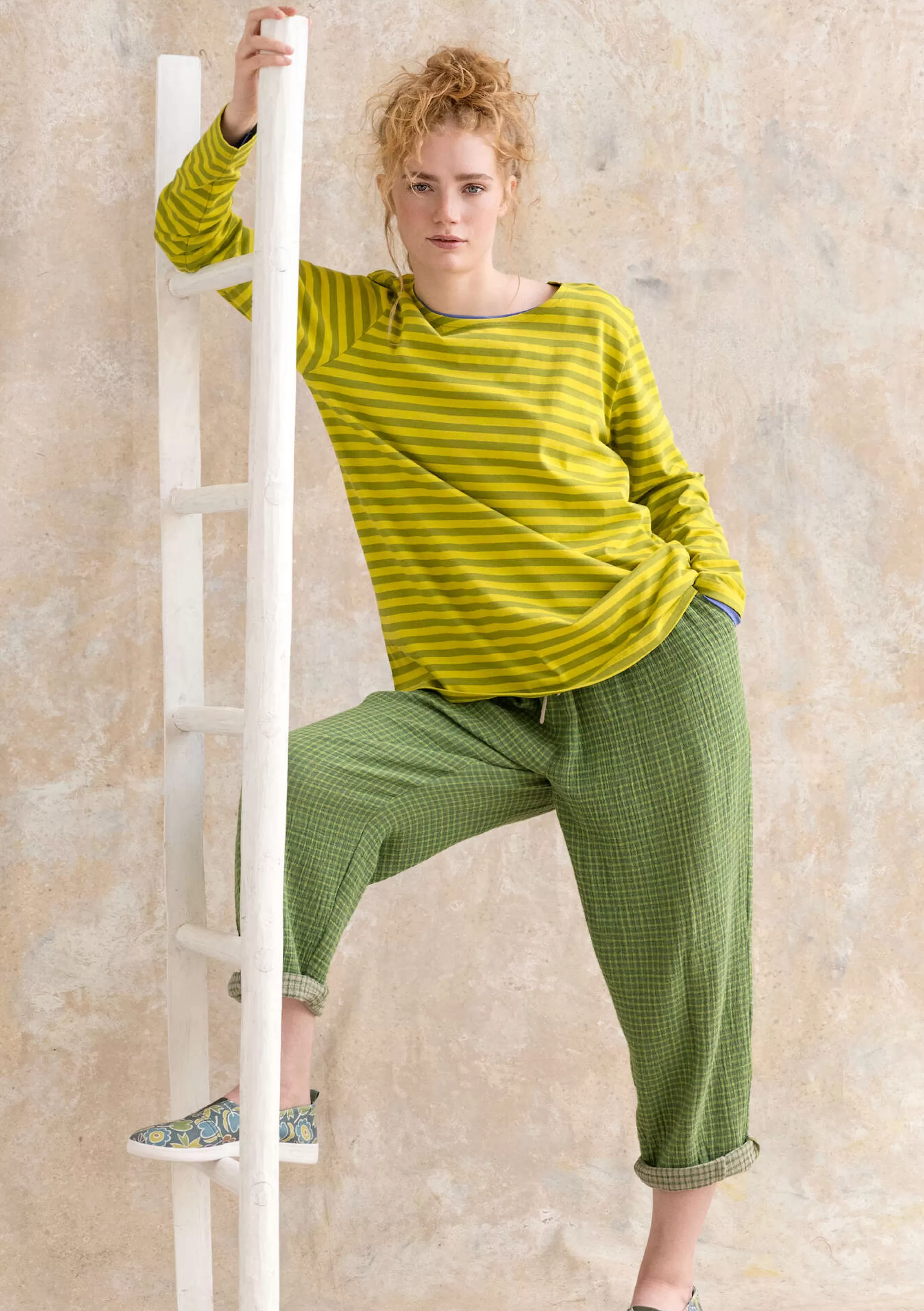 Pullover & Shirts | Öko-Baumwolle^Gudrun Sjödén Basic-Streifenshirt Aus Bio-Baumwolle hellkräutergrün-limettengrün