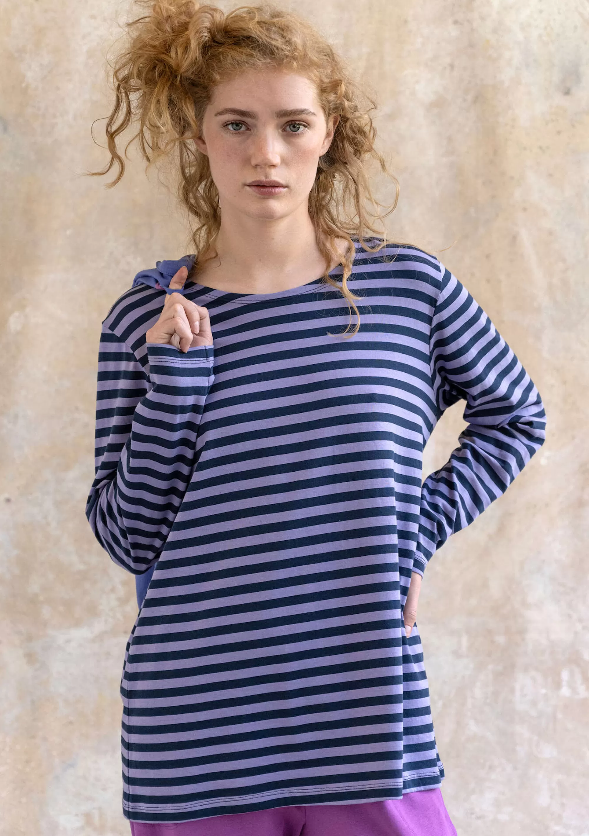Pullover & Shirts | Öko-Baumwolle^Gudrun Sjödén Basic-Streifenshirt Aus Bio-Baumwolle dunkelindigo-distel