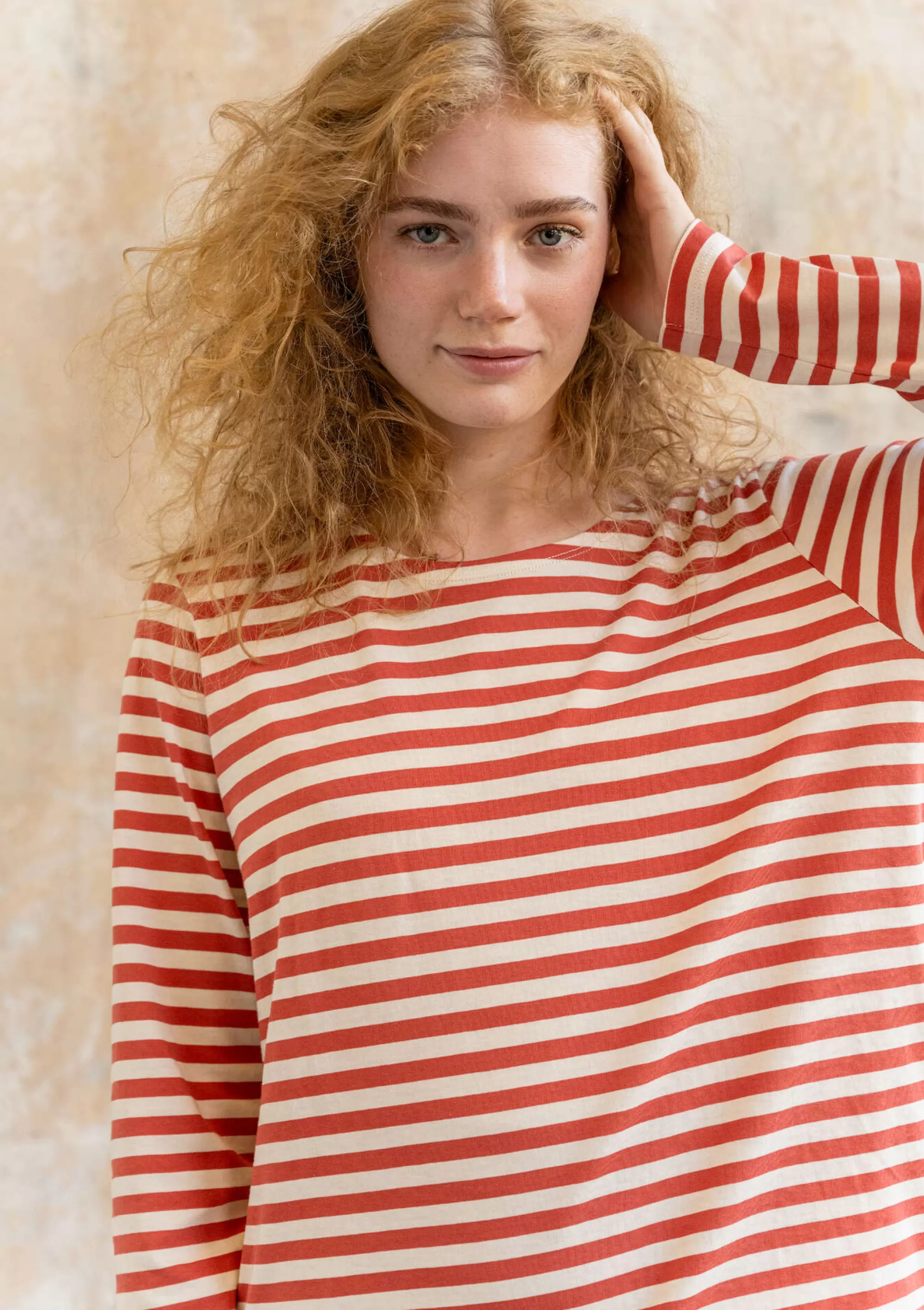 Pullover & Shirts | Öko-Baumwolle^Gudrun Sjödén Basic-Streifenshirt Aus Bio-Baumwolle ziegel-ungebleicht