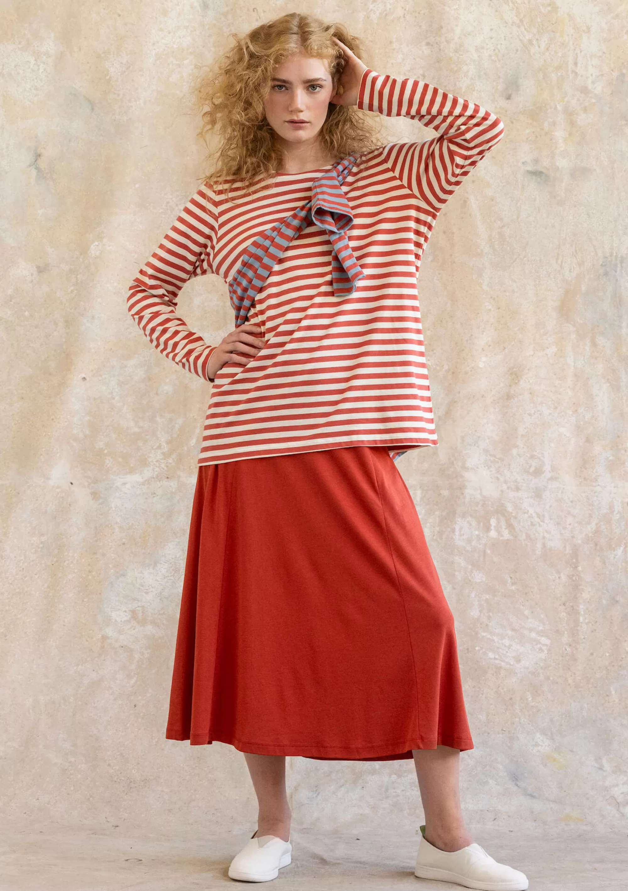 Pullover & Shirts | Öko-Baumwolle^Gudrun Sjödén Basic-Streifenshirt Aus Bio-Baumwolle ziegel-ungebleicht