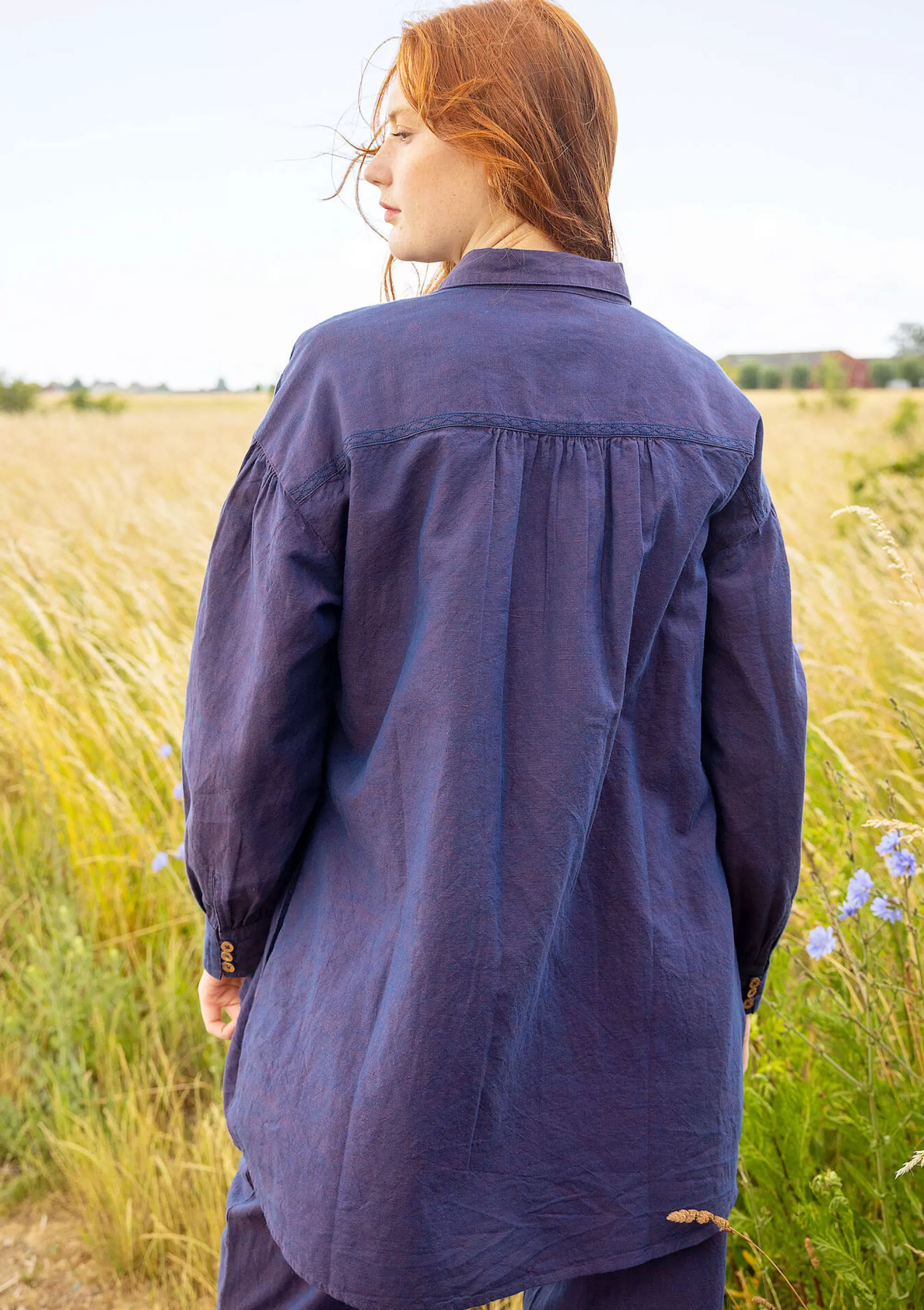 Pullover & Shirts^Gudrun Sjödén Bluse Dunes Aus Bio-Baumwolle/Leinen brombeere