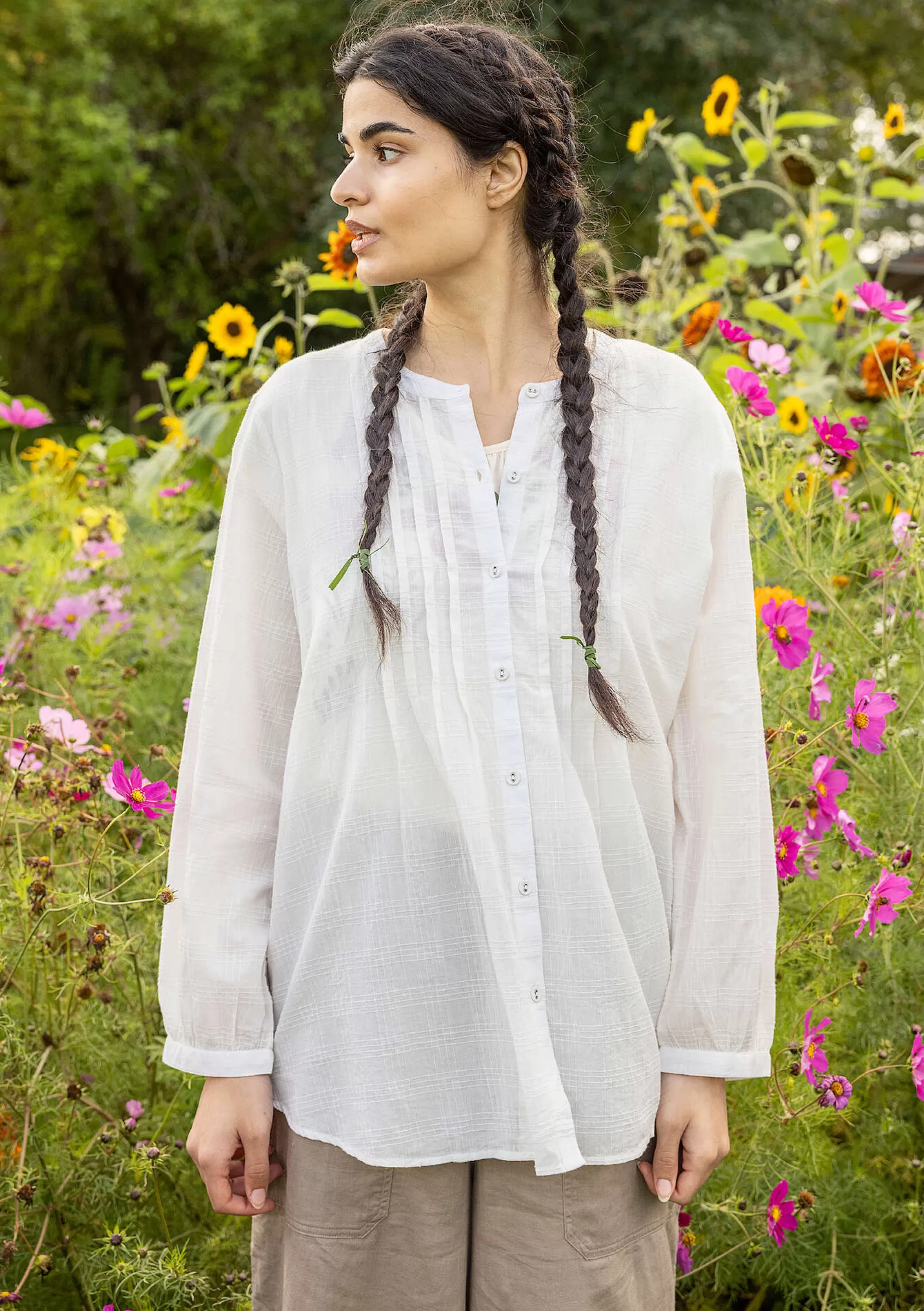 Blusen | Öko-Baumwolle^Gudrun Sjödén Bluse Garden Aus Bio-Baumwolle vanille
