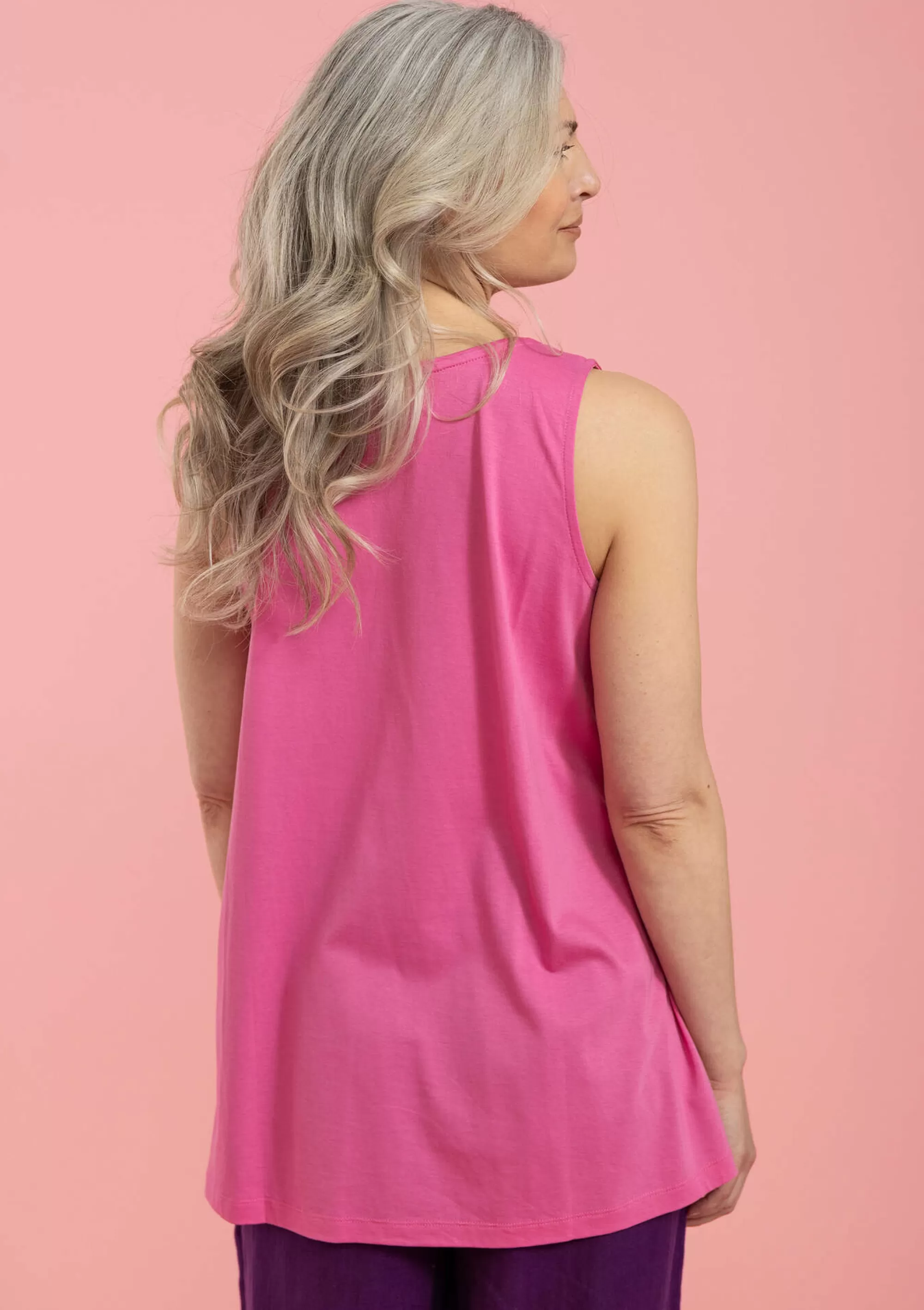 Pullover & Shirts | Öko-Baumwolle^Gudrun Sjödén Einfarbiges Jerseytop Aus Bio-Baumwolle/Modal dunkelpfingstrose