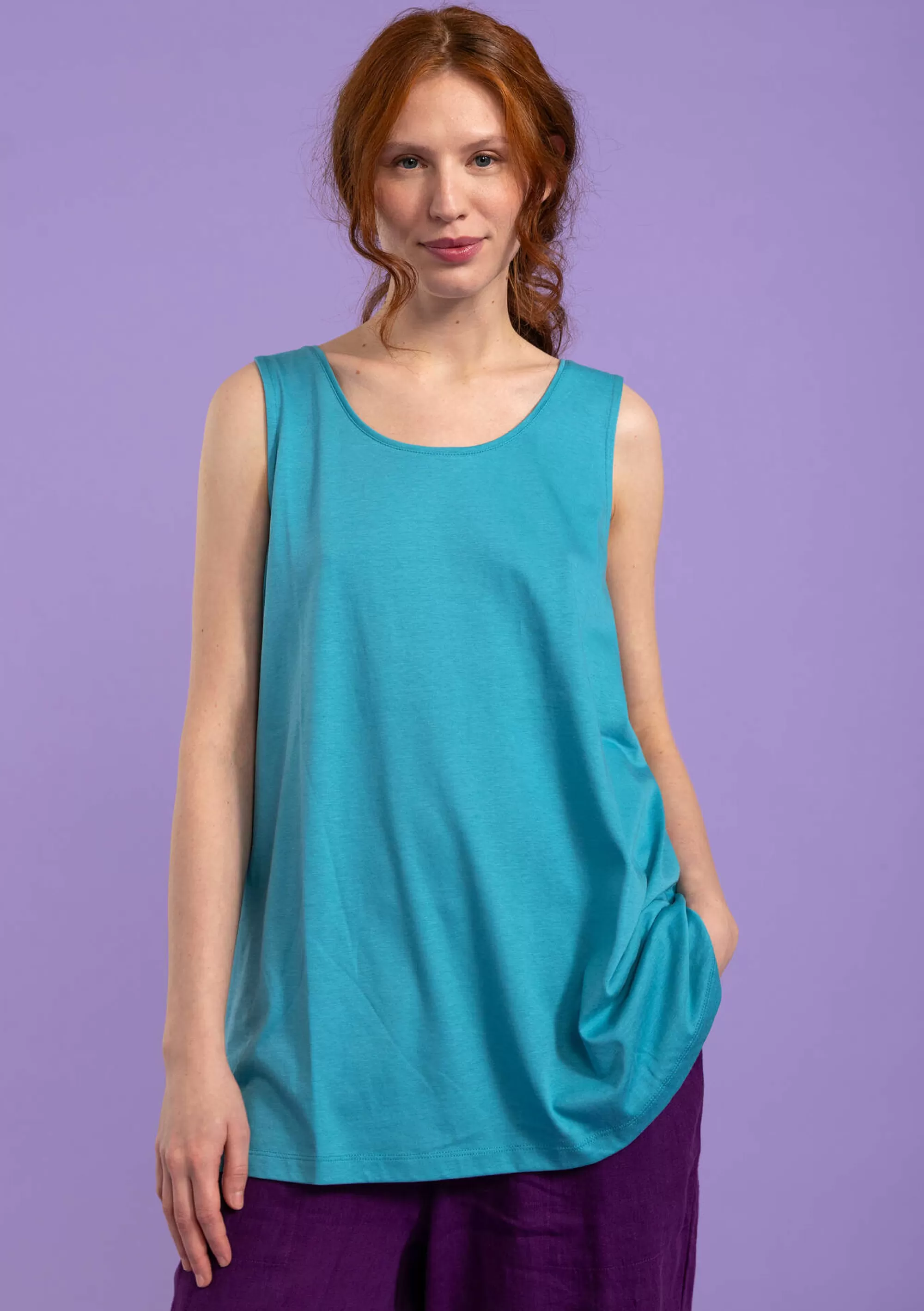 Pullover & Shirts | Öko-Baumwolle^Gudrun Sjödén Einfarbiges Jerseytop Aus Bio-Baumwolle/Modal aqua