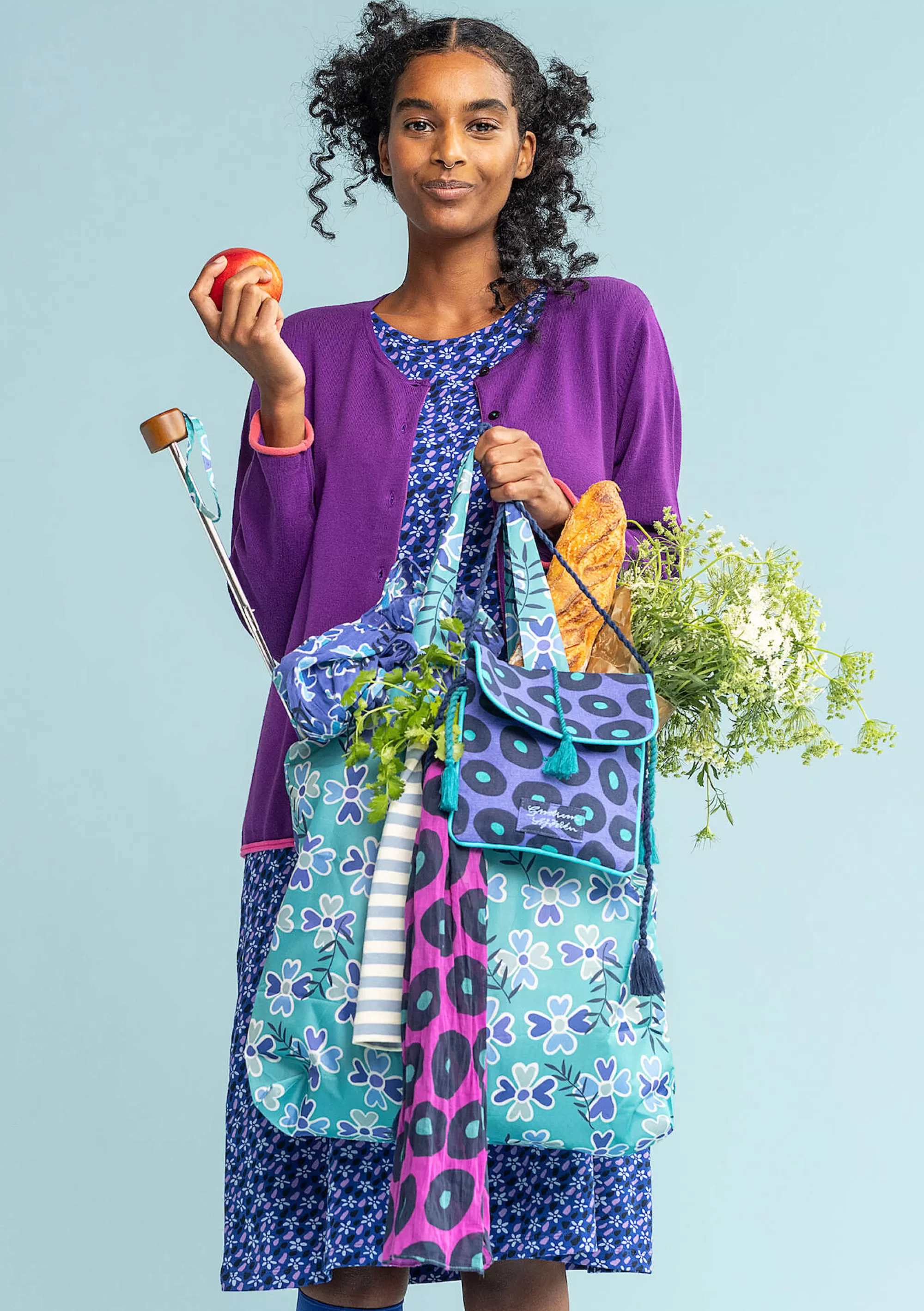 Blumenkleidung | Taschen^Gudrun Sjödén Faltshopper Peggy Aus Recycling-Polyester aqua