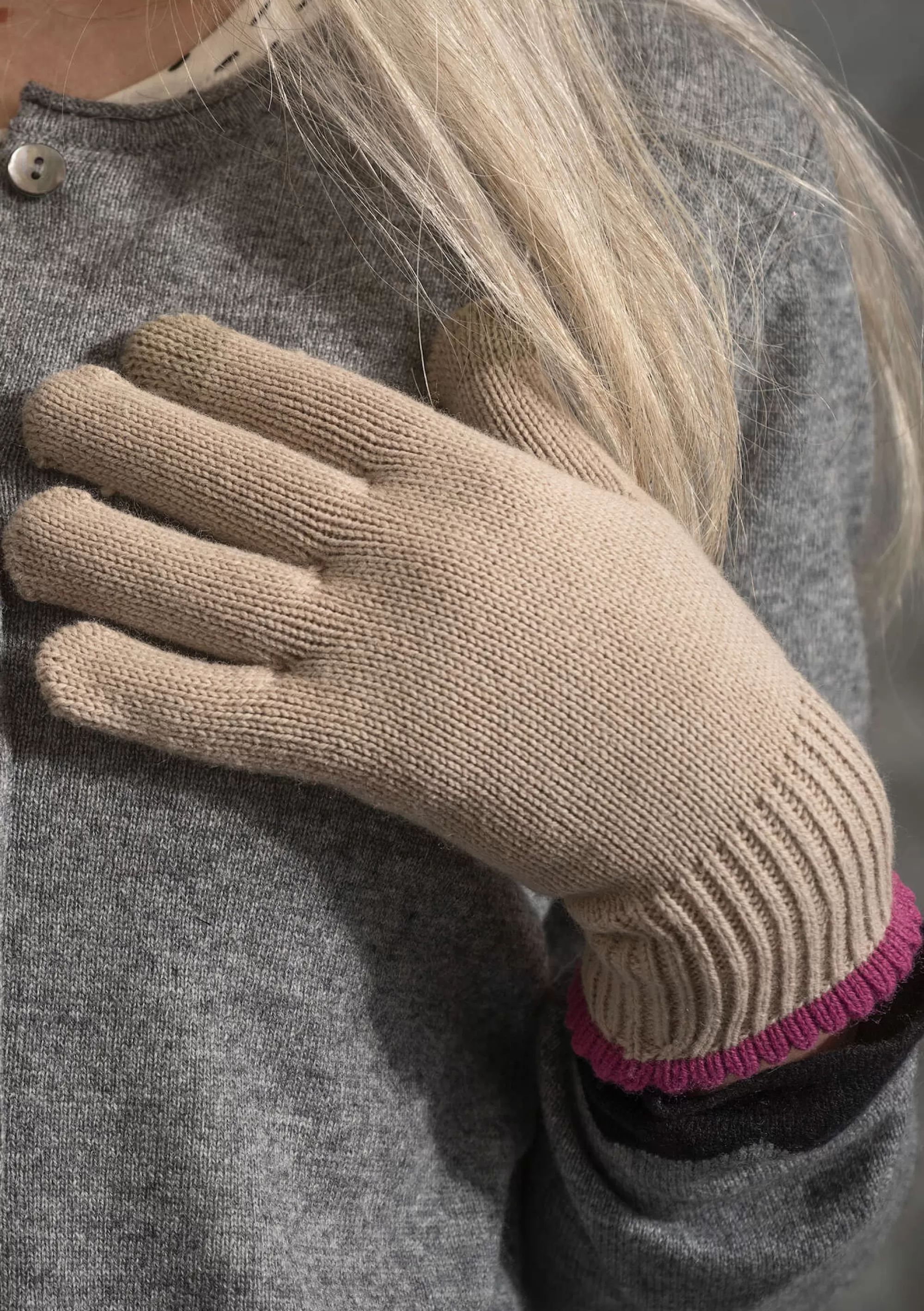Accessoires | Lieblinge aus früheren Kollektionen^Gudrun Sjödén Fingerhandschuhe Aus Wolle/Bio-Baumwolle, Mit Touchfunktion dunkelnatur