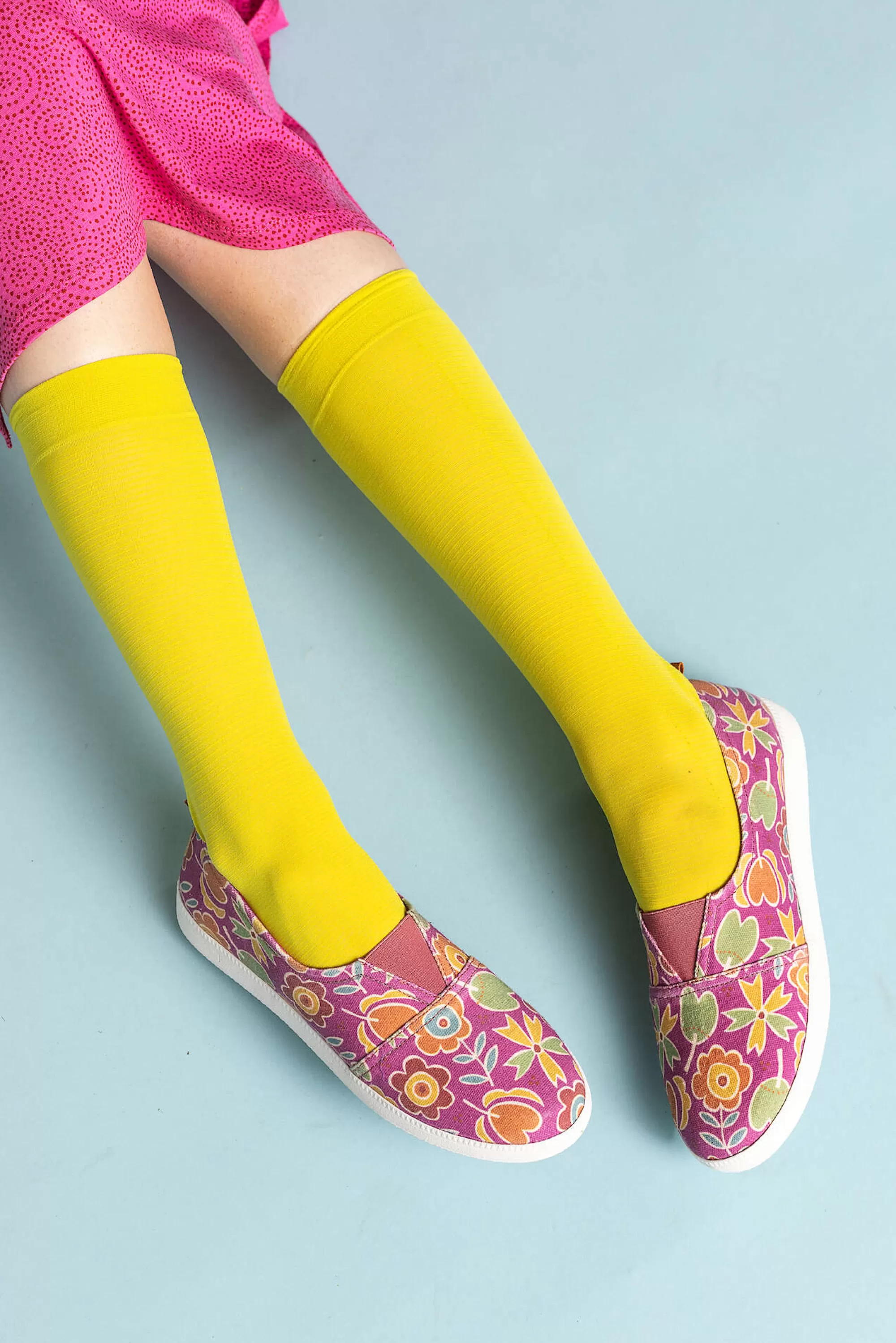 Accessoires | Hippie-Mode^Gudrun Sjödén Gestreifte Kniestrümpfe Aus Recyceltem Polyamid limettengrün