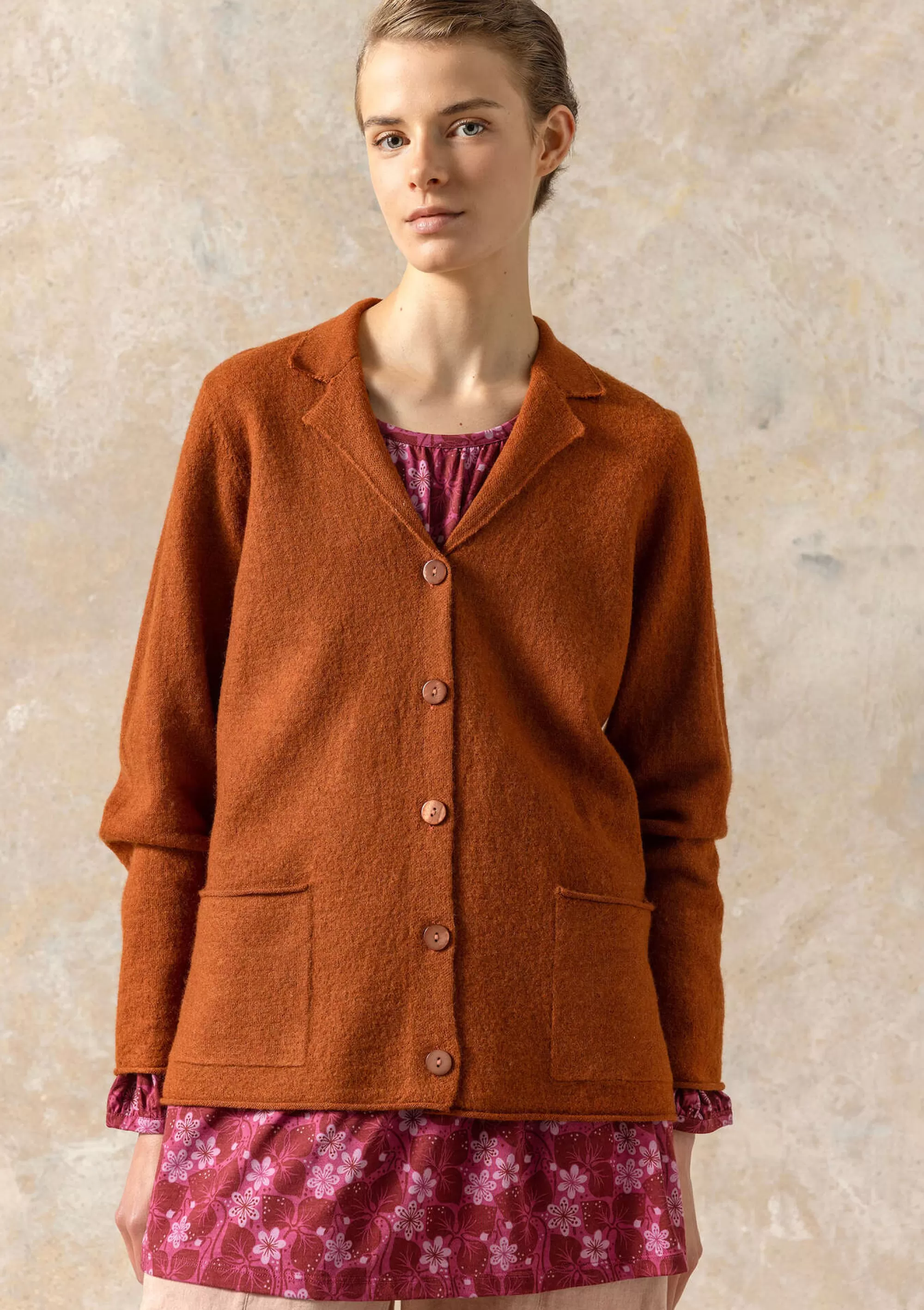 Jacken & Mäntel | Große Größen^Gudrun Sjödén Gestrickter Blazer Aus Gefilzter Bio-Wolle pekannuss-melange