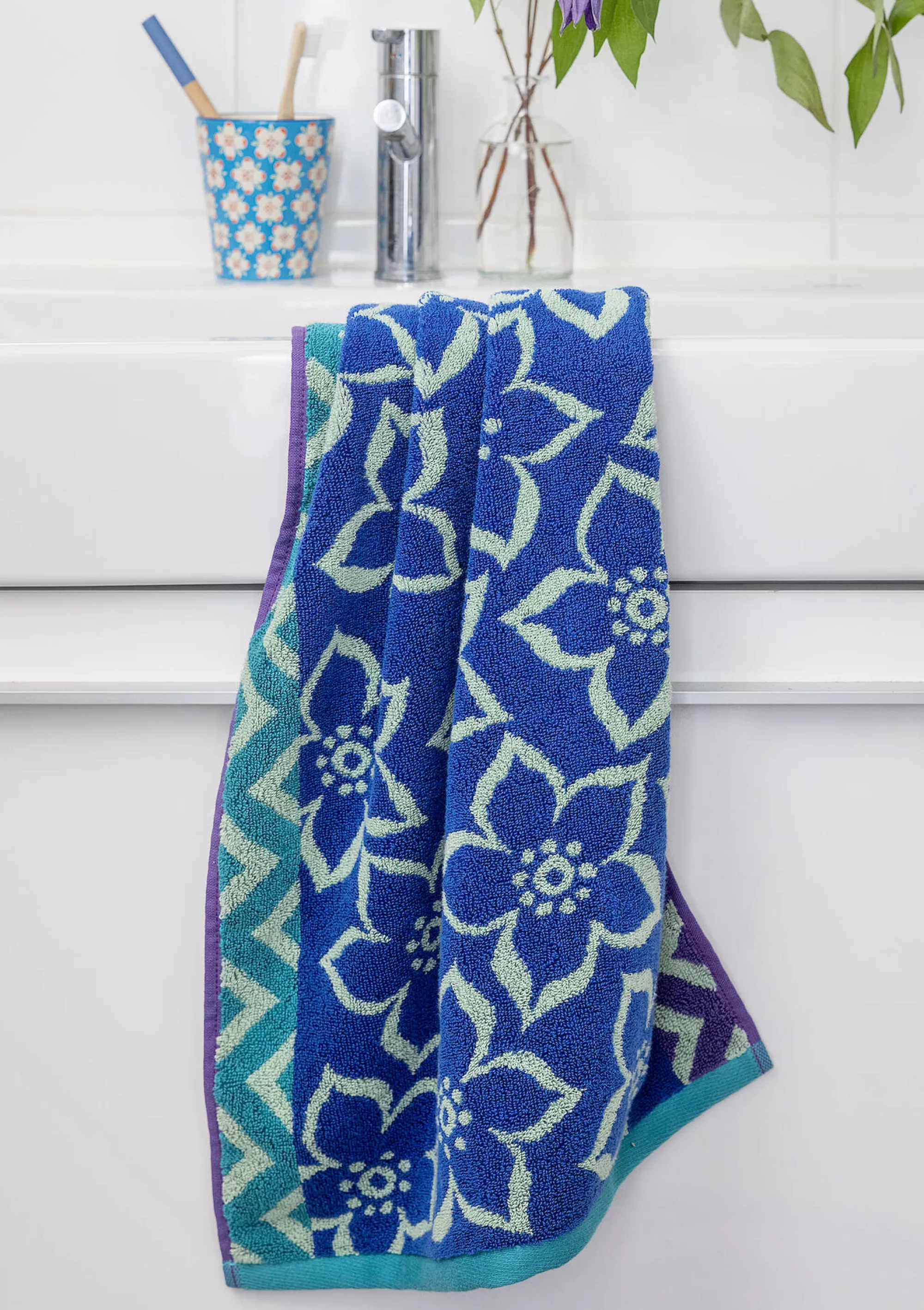 Bad-Accessoires | Frottee^Gudrun Sjödén Handtuch Stars Aus Bio-Baumwolle brillantblau