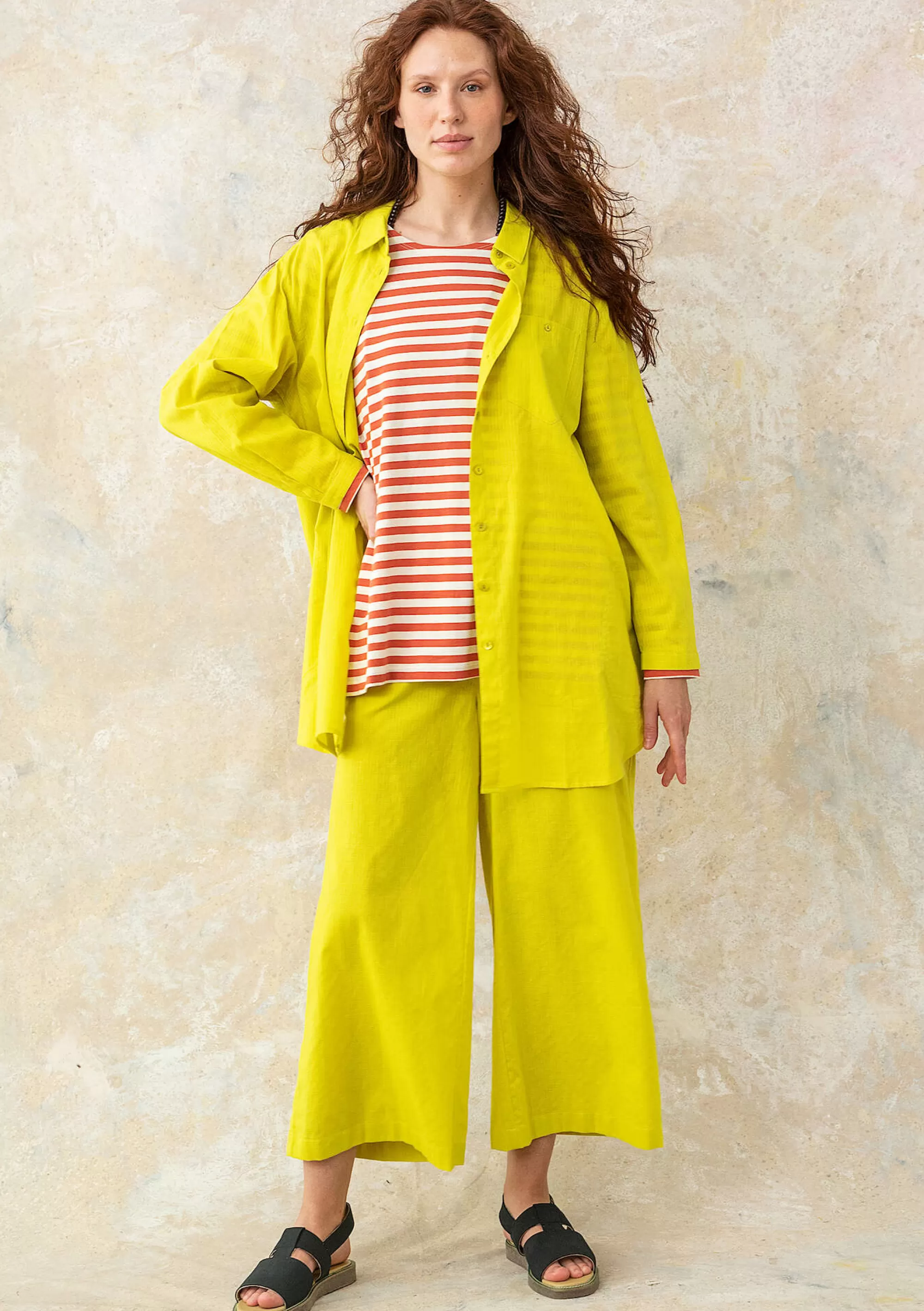 Pullover & Shirts | Öko-Baumwolle^Gudrun Sjödén Hemdbluse Aus Bio-Baumwollgewebe limettengrün