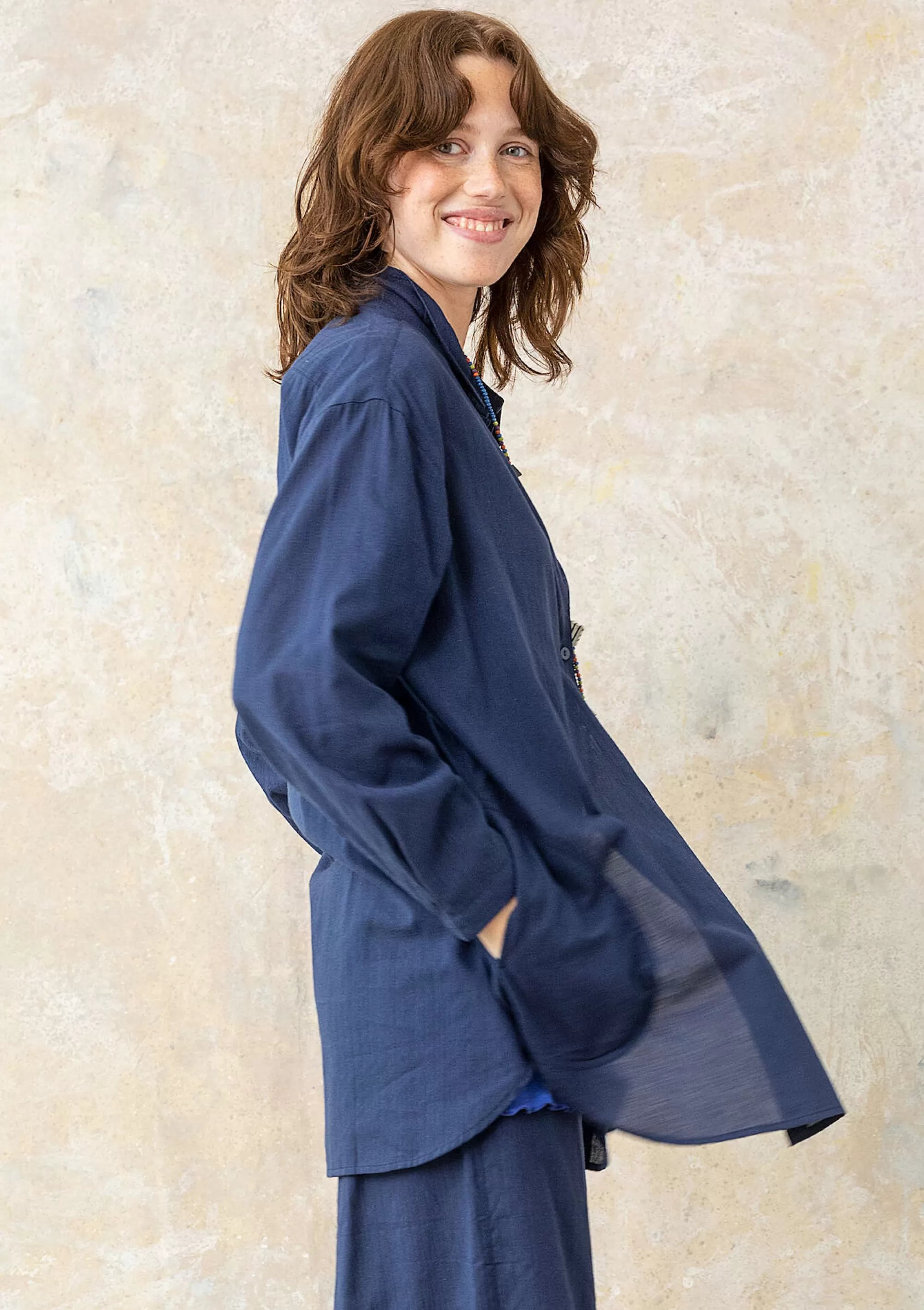 Pullover & Shirts | Öko-Baumwolle^Gudrun Sjödén Hemdbluse Aus Bio-Baumwollgewebe dunkelindigo