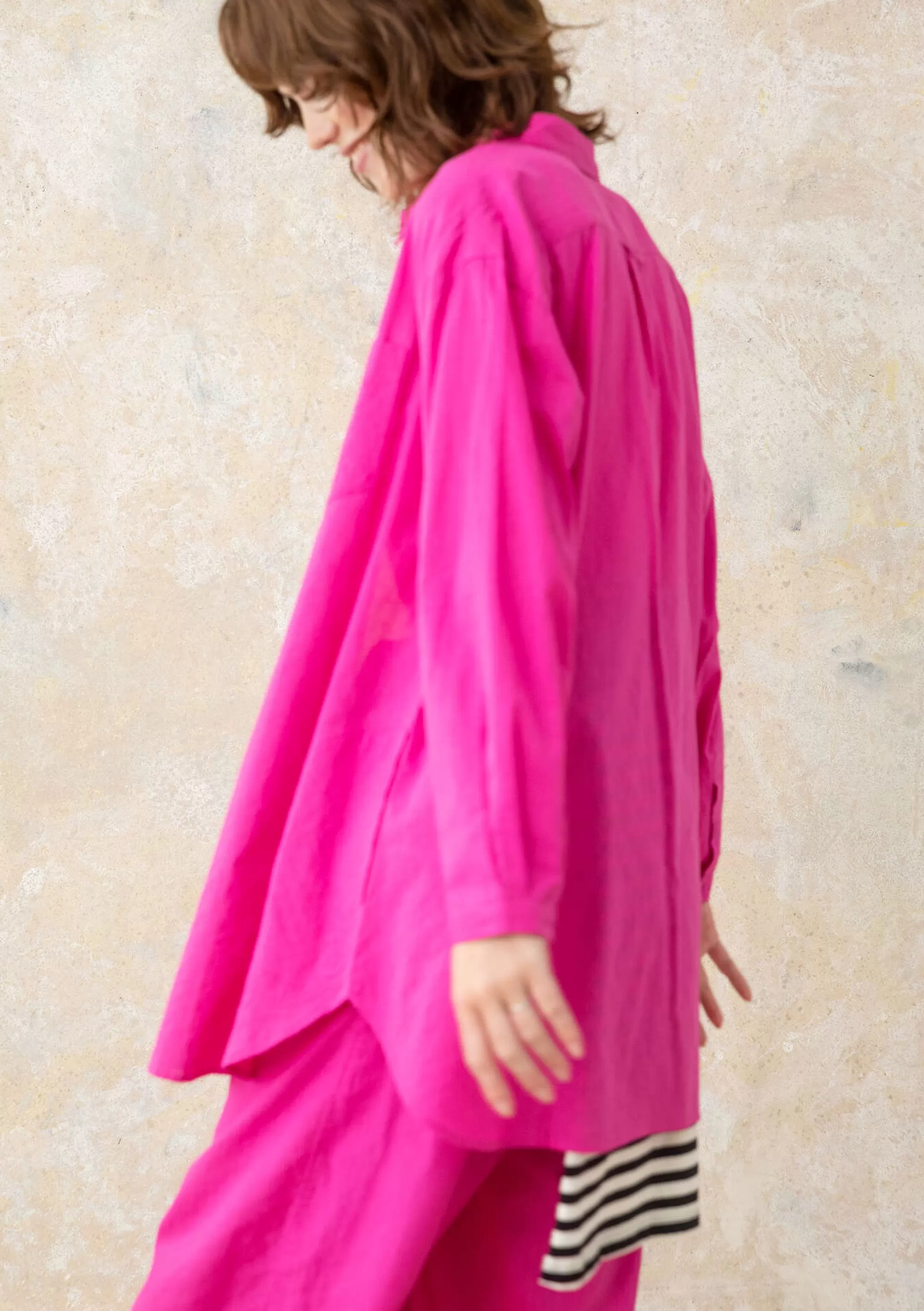 Pullover & Shirts | Öko-Baumwolle^Gudrun Sjödén Hemdbluse Aus Bio-Baumwollgewebe hibiskus