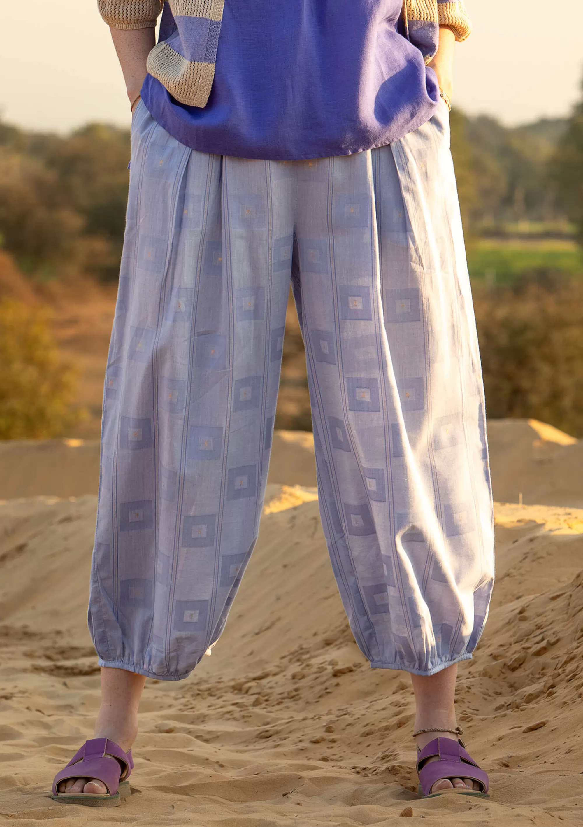 Öko-Baumwolle | Hosen^Gudrun Sjödén Hose Cirrus Aus Bio-Baumwollgewebe lavendel