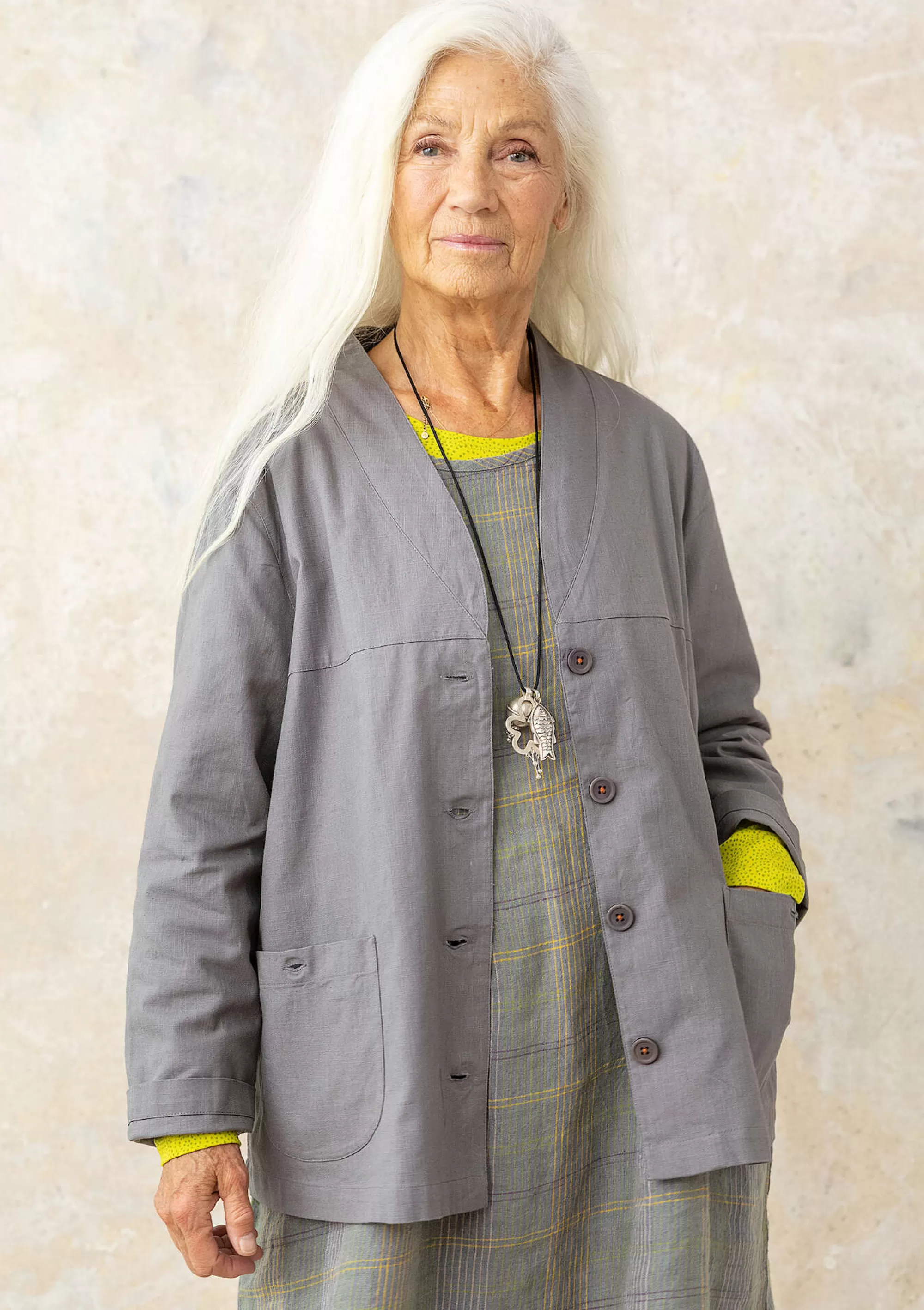 Jacken & Mäntel | Öko-Baumwolle^Gudrun Sjödén Jacke Aus Bio-Baumwollgewebe grafit