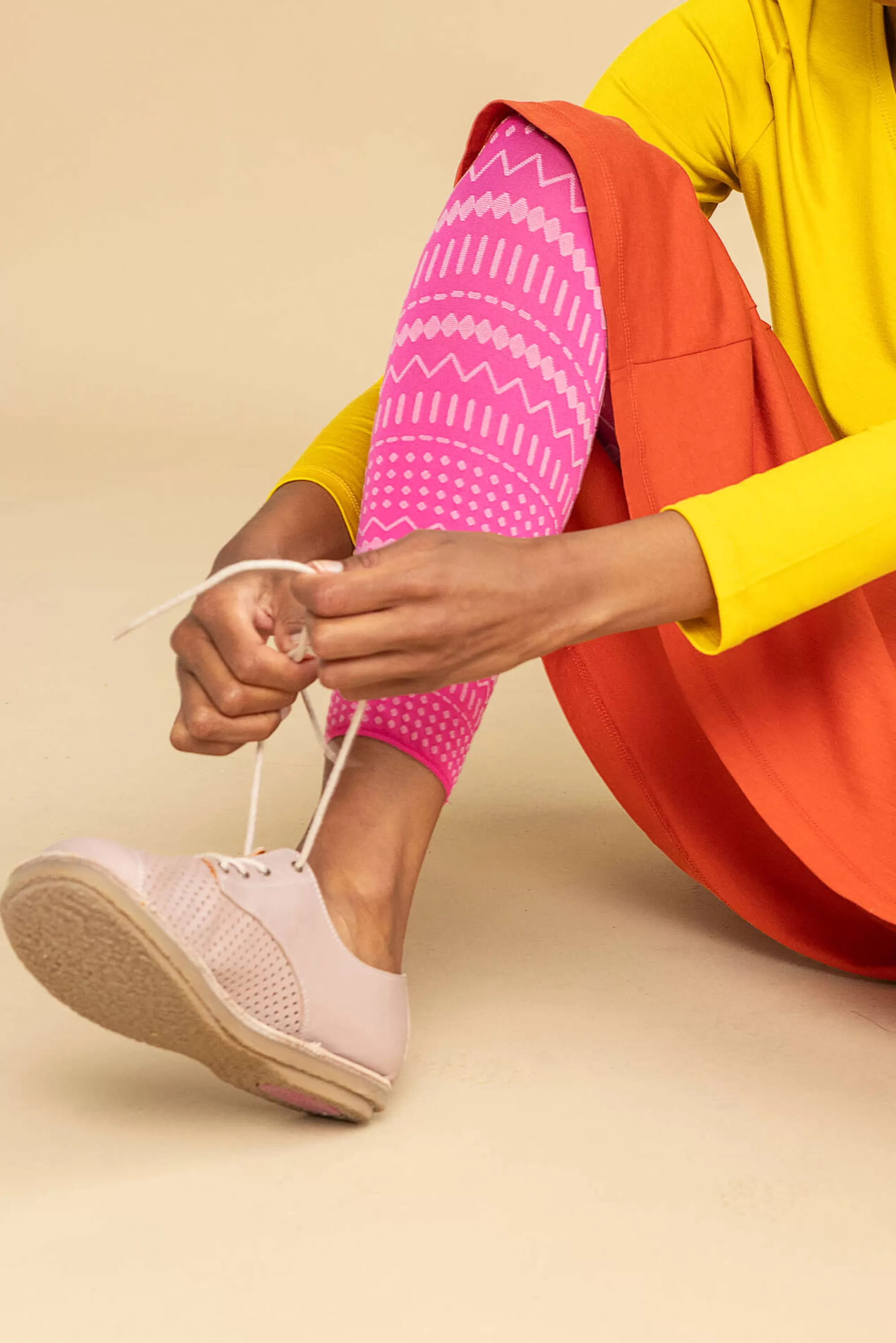 Leggings | Lagenlook^Gudrun Sjödén Jacquardmuster-Leggings Elsie Aus Recycling-Polyamid hibiskus