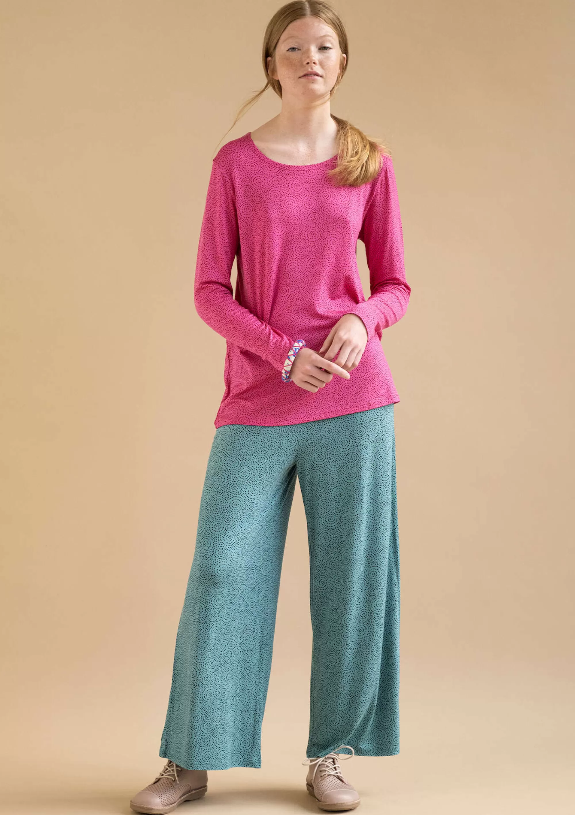 Hosen | Jersey^Gudrun Sjödén Jerseyhose Ada Aus Lyocell/Elasthan aqua-gemustert