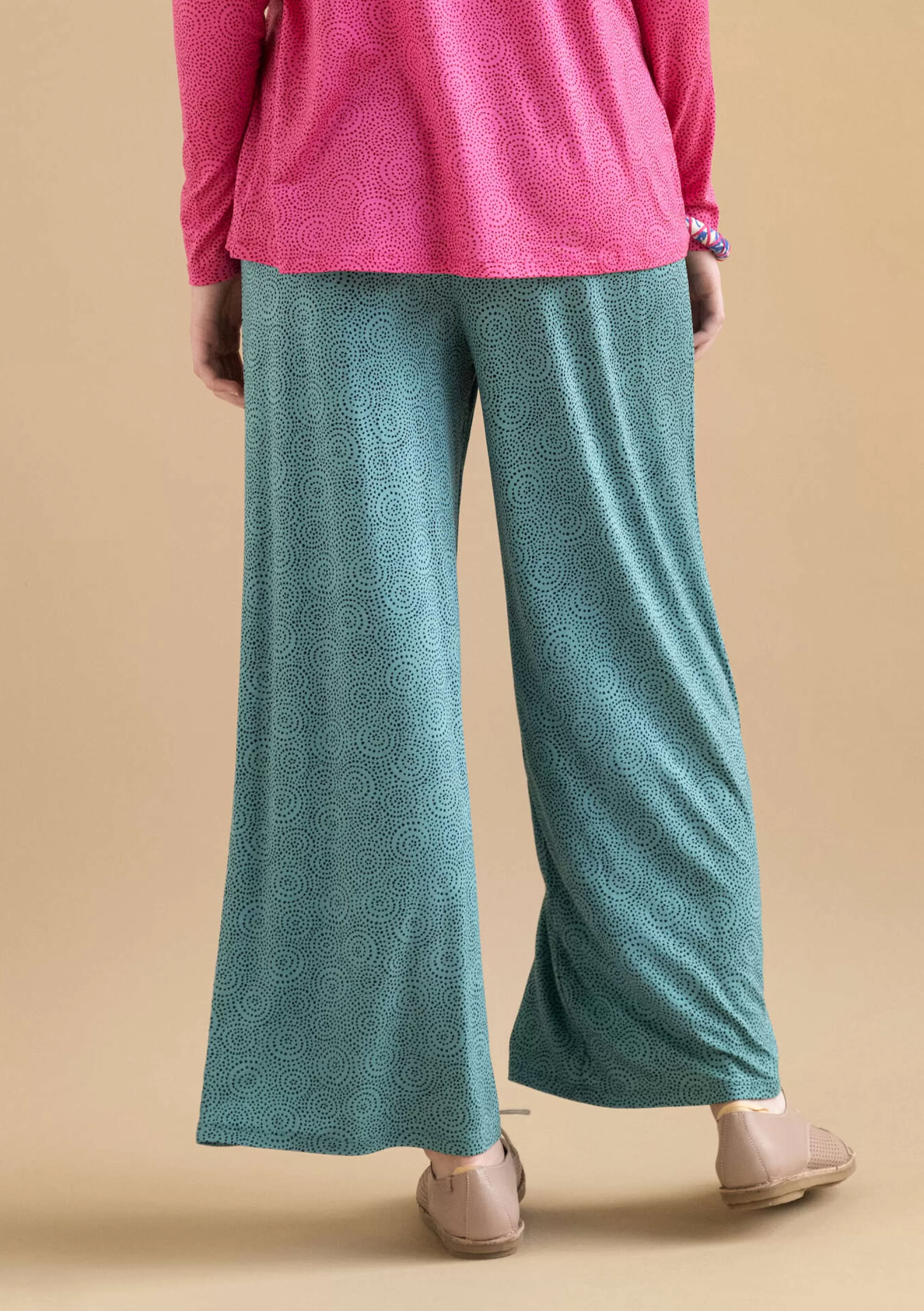 Hosen | Jersey^Gudrun Sjödén Jerseyhose Ada Aus Lyocell/Elasthan aqua-gemustert