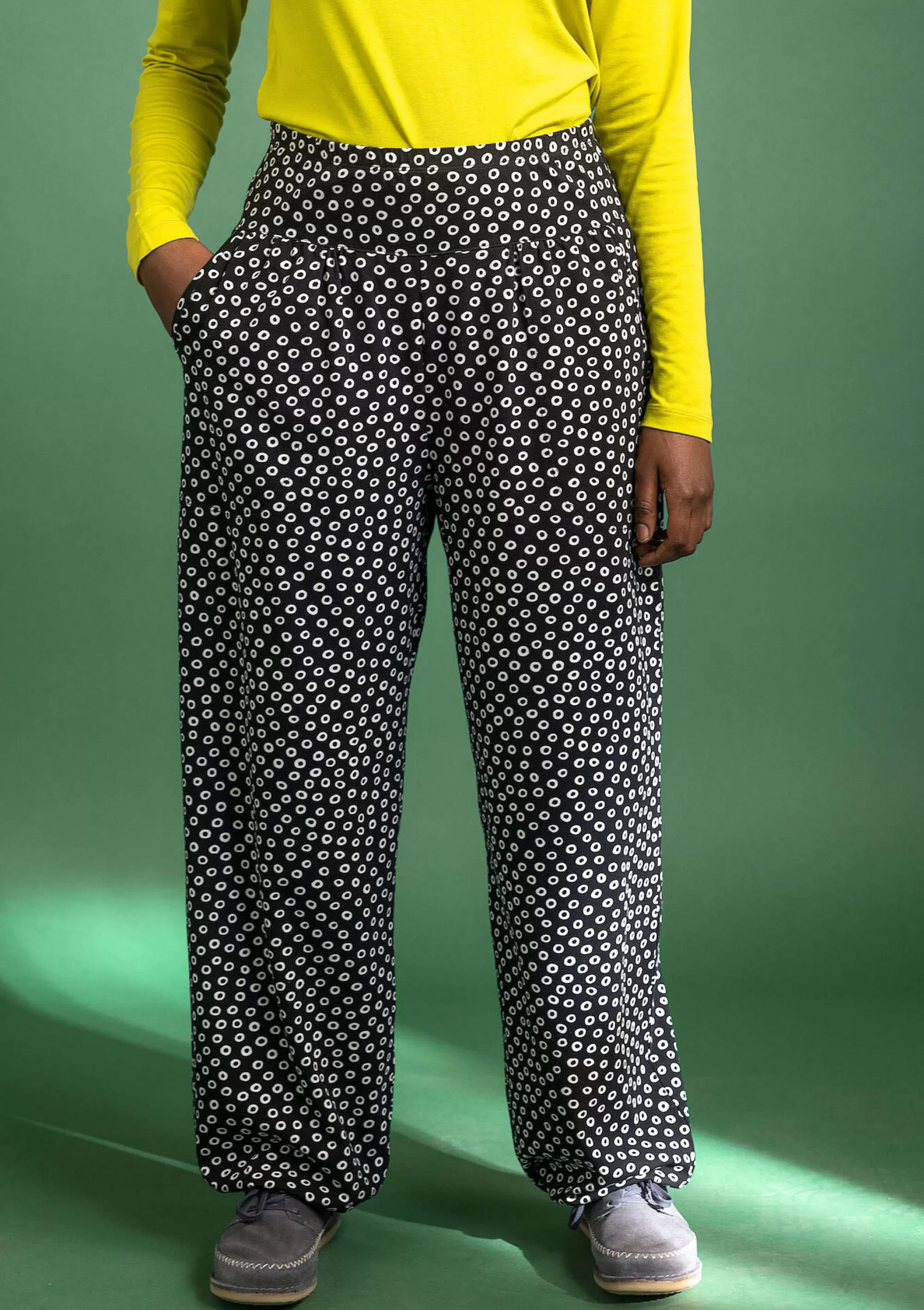 Hosen | Lieblinge aus früheren Kollektionen^Gudrun Sjödén Jerseyhose Stella Aus Bio-Baumwolle/Elasthan schwarz-gemustert