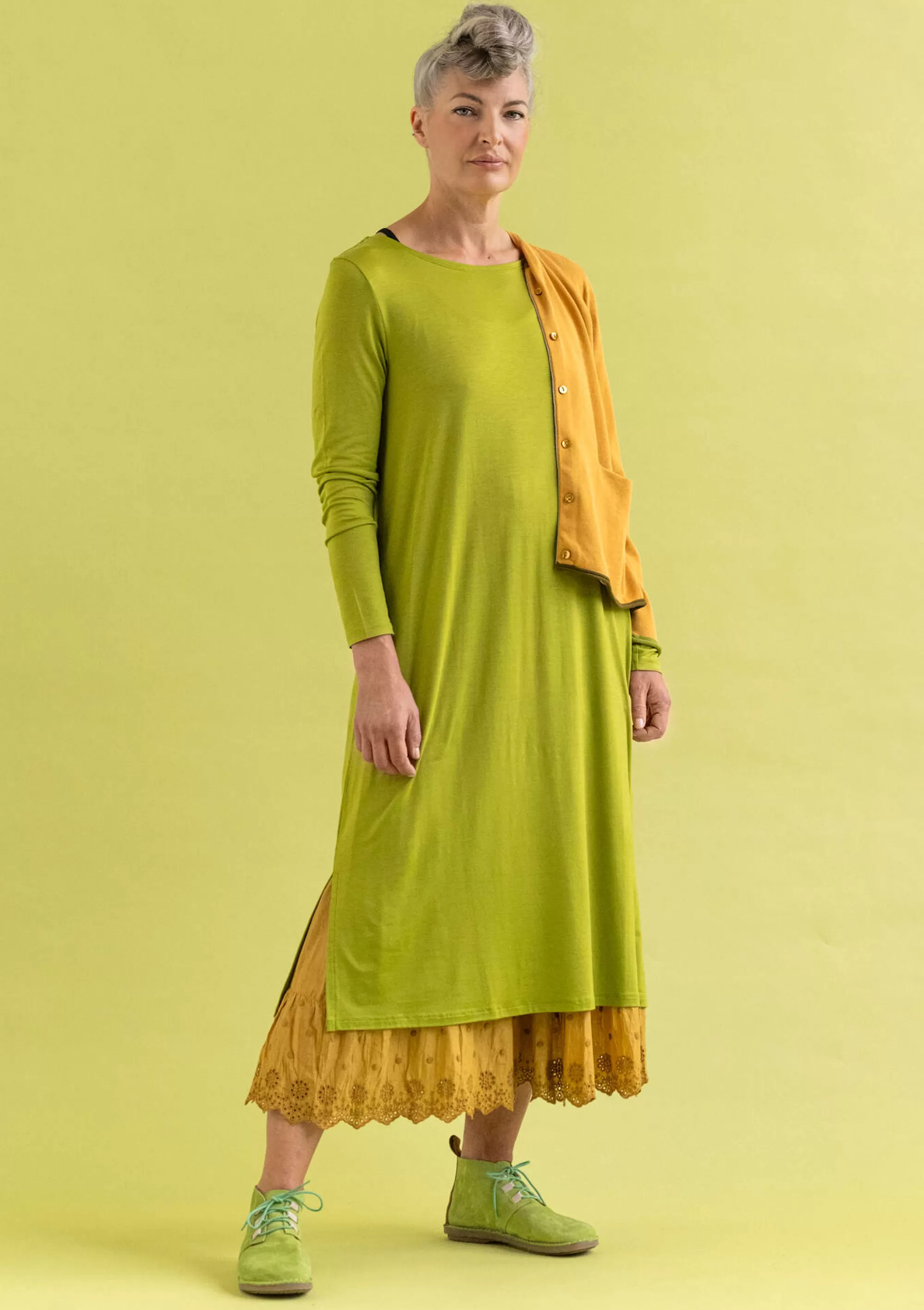 Kleider | Jersey^Gudrun Sjödén Jerseykleid Ada Aus Lyocell/Elasthan hellkräutergrün
