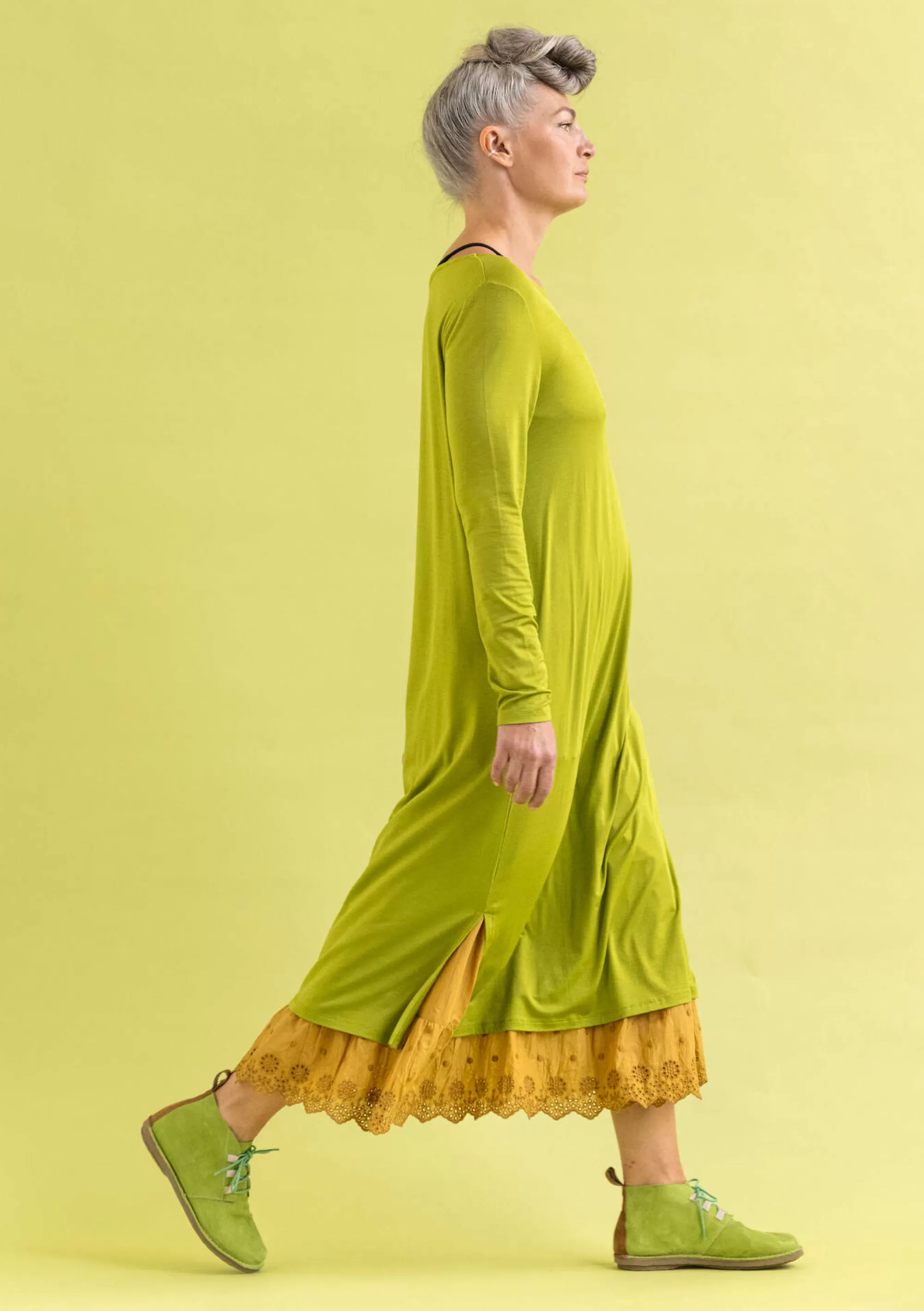 Kleider | Jersey^Gudrun Sjödén Jerseykleid Ada Aus Lyocell/Elasthan hellkräutergrün