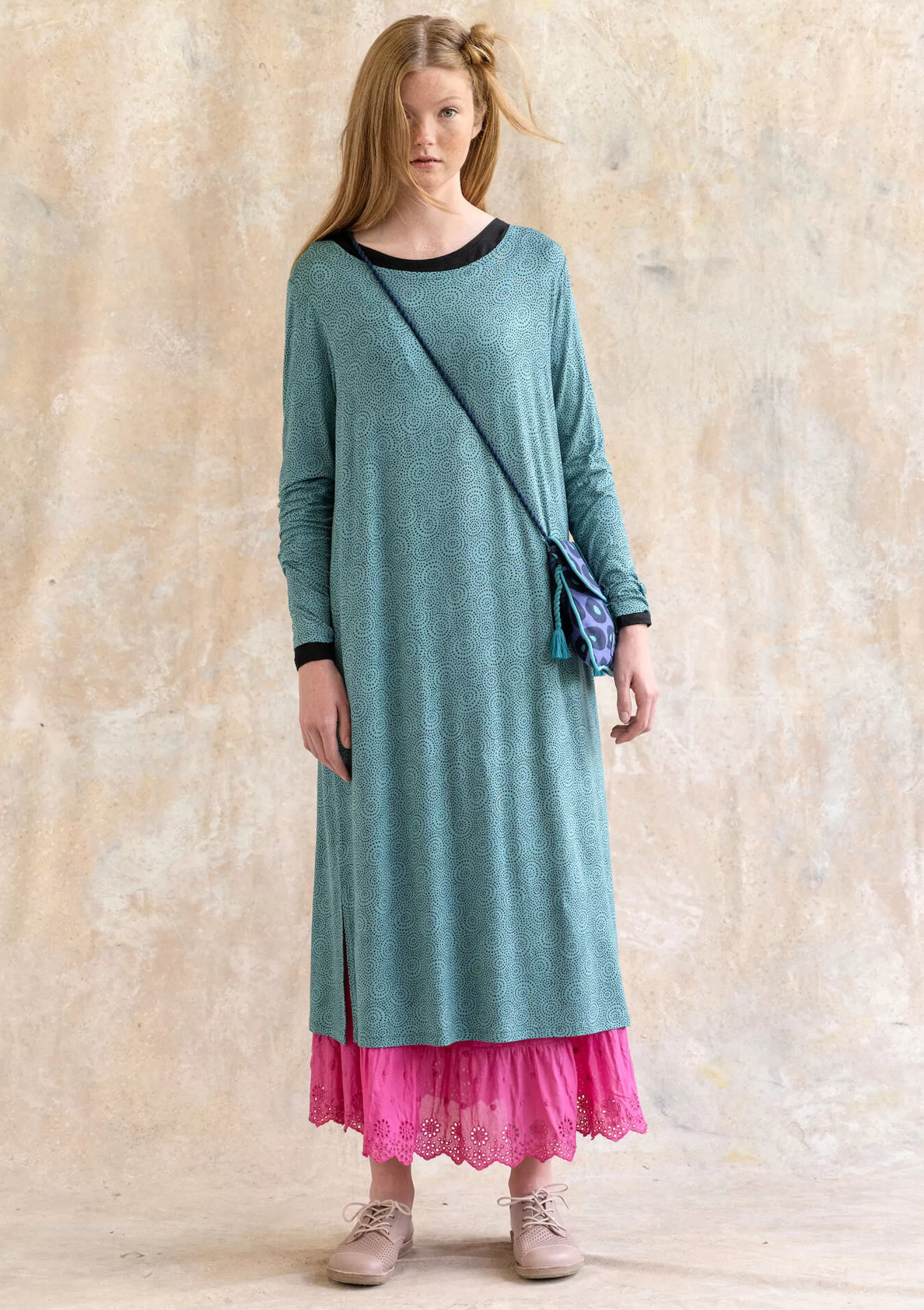 Kleider | Jersey^Gudrun Sjödén Jerseykleid Ada Aus Lyocell/Elasthan aqua-gemustert