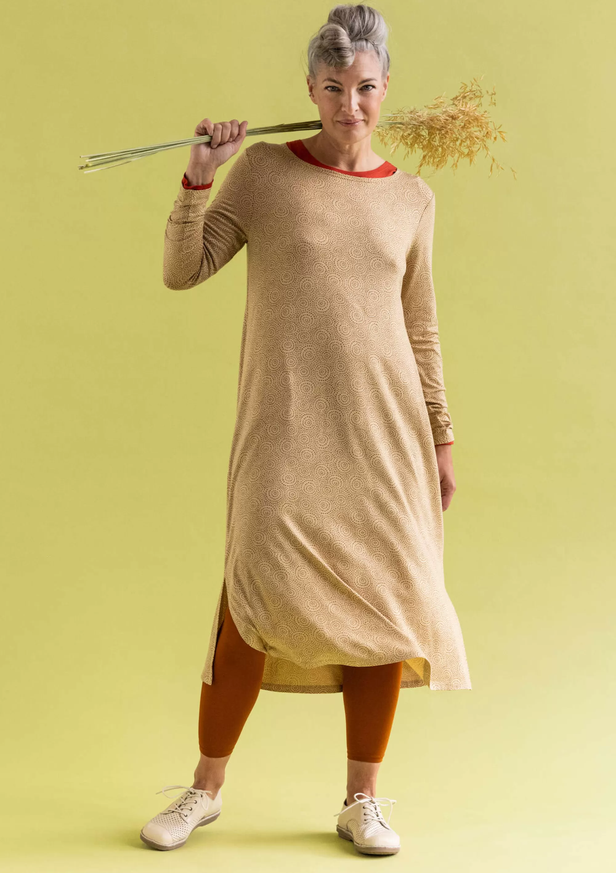 Kleider | Jersey^Gudrun Sjödén Jerseykleid Ada Aus Lyocell/Elasthan hafer-gemustert