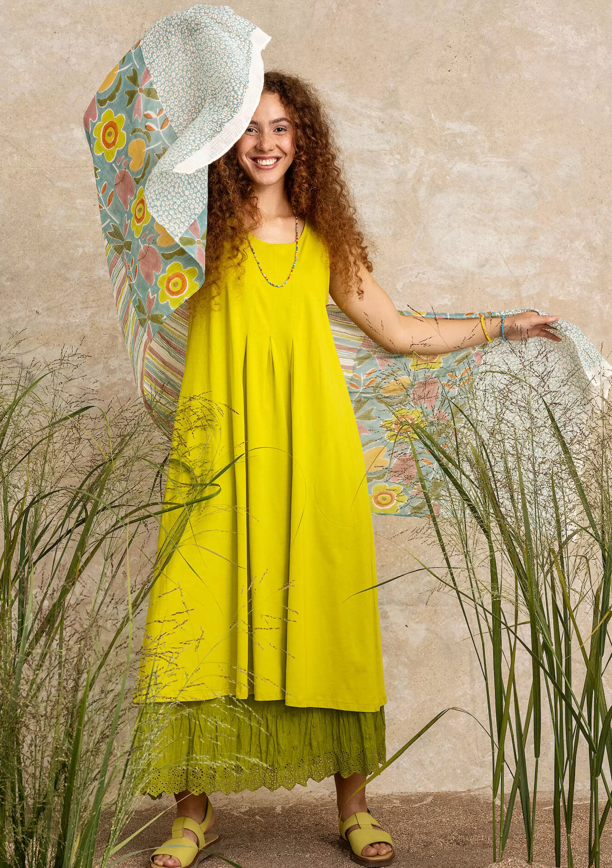 Skandinavische Mode | Kleider^Gudrun Sjödén Jerseykleid Aus Bio-Baumwolle limettengrün