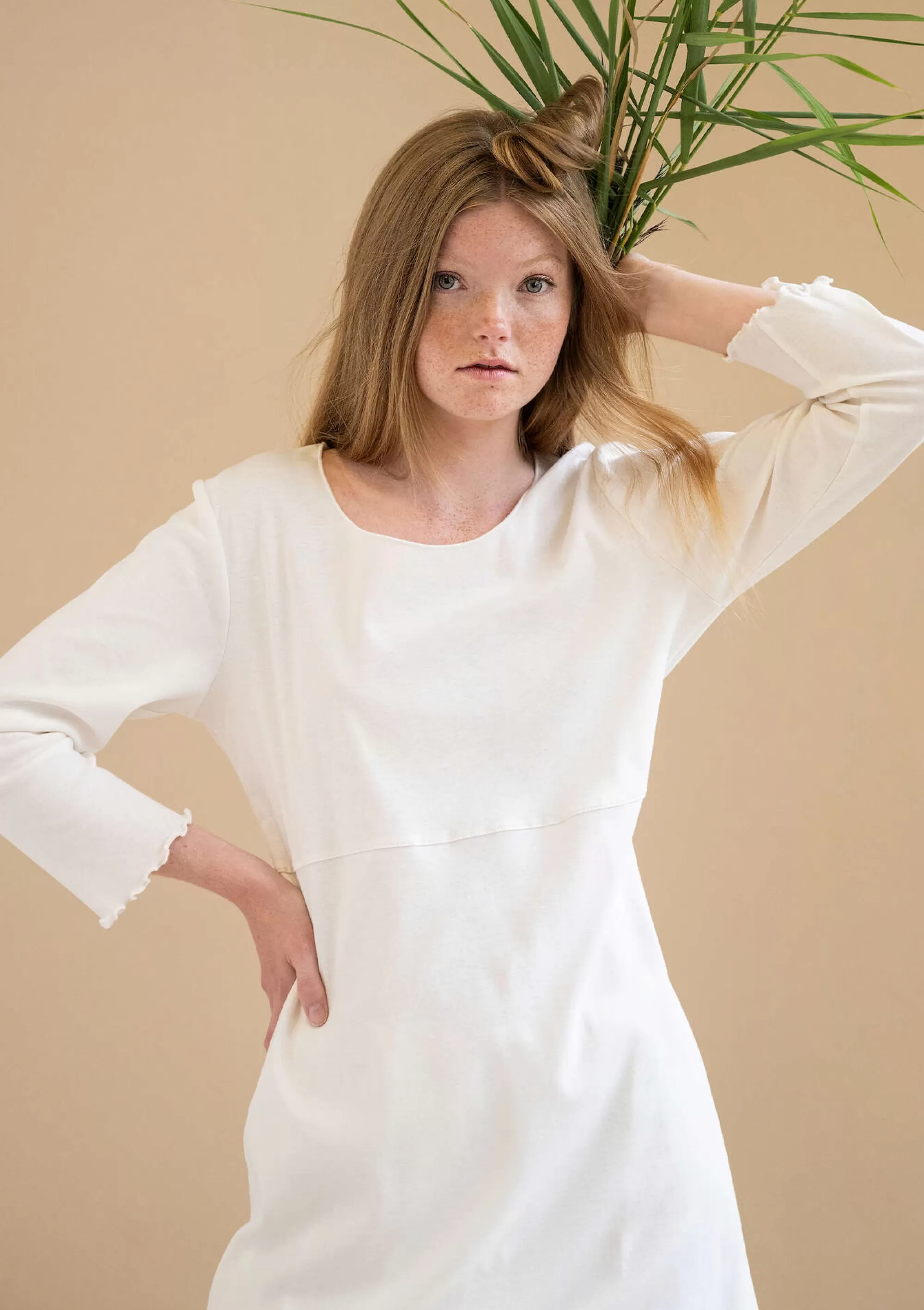 Kleider | Schwedische Mode^Gudrun Sjödén Jerseykleid Aus Bio-Baumwolle ungebleicht