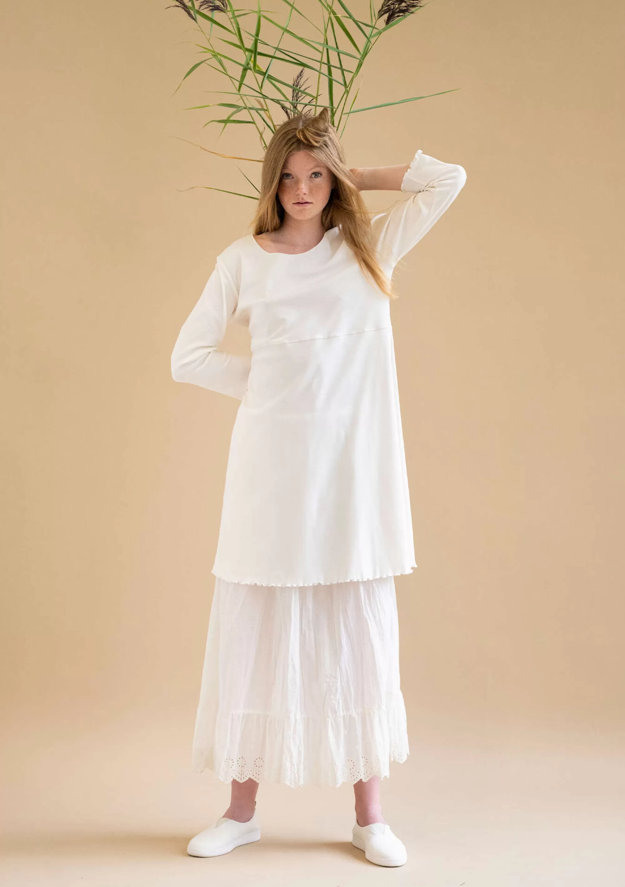 Kleider | Schwedische Mode^Gudrun Sjödén Jerseykleid Aus Bio-Baumwolle ungebleicht