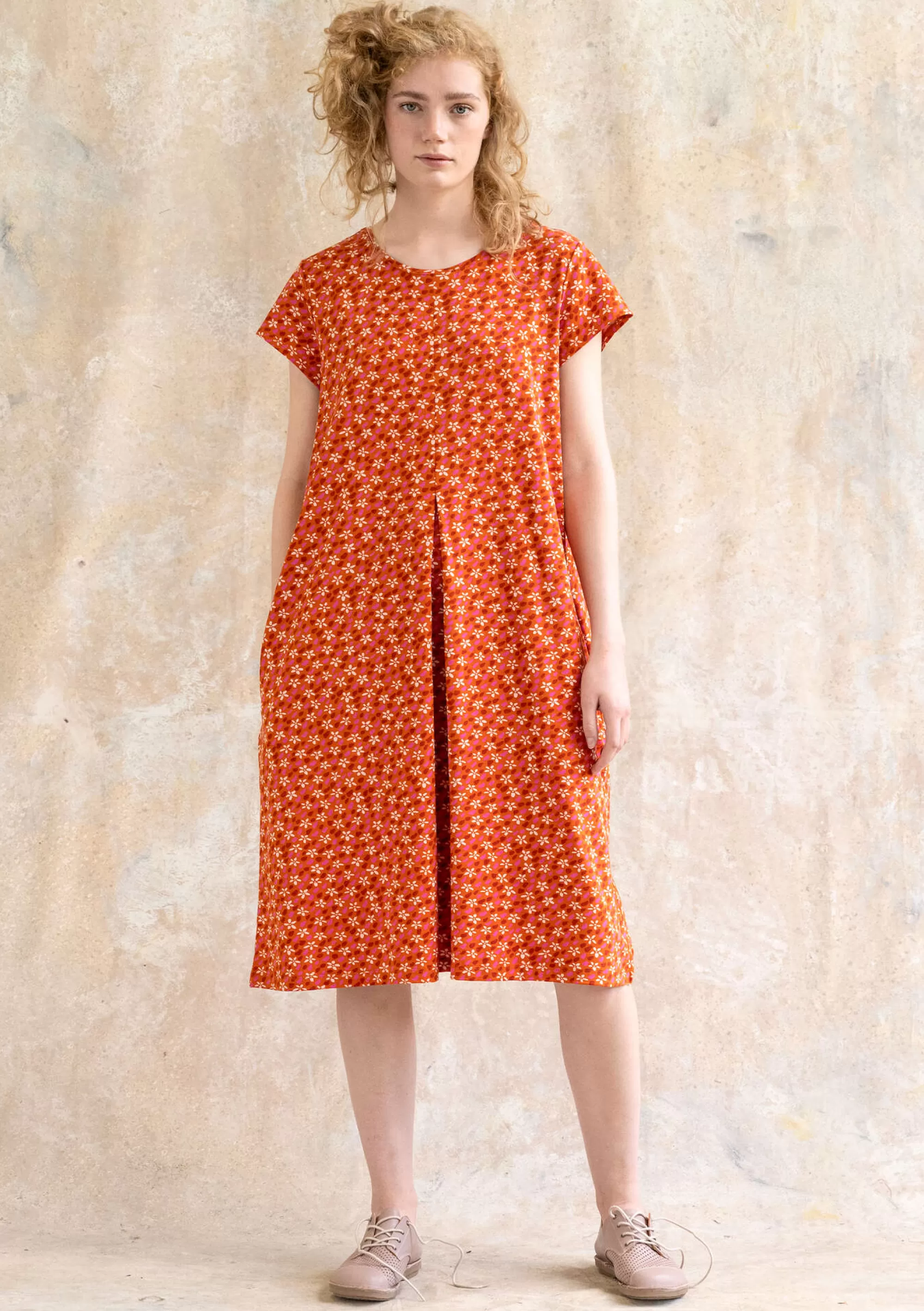 Kleider | Jersey^Gudrun Sjödén Jerseykleid Jane Aus Bio-Baumwolle/Elasthan dunkelmasala-gemustert