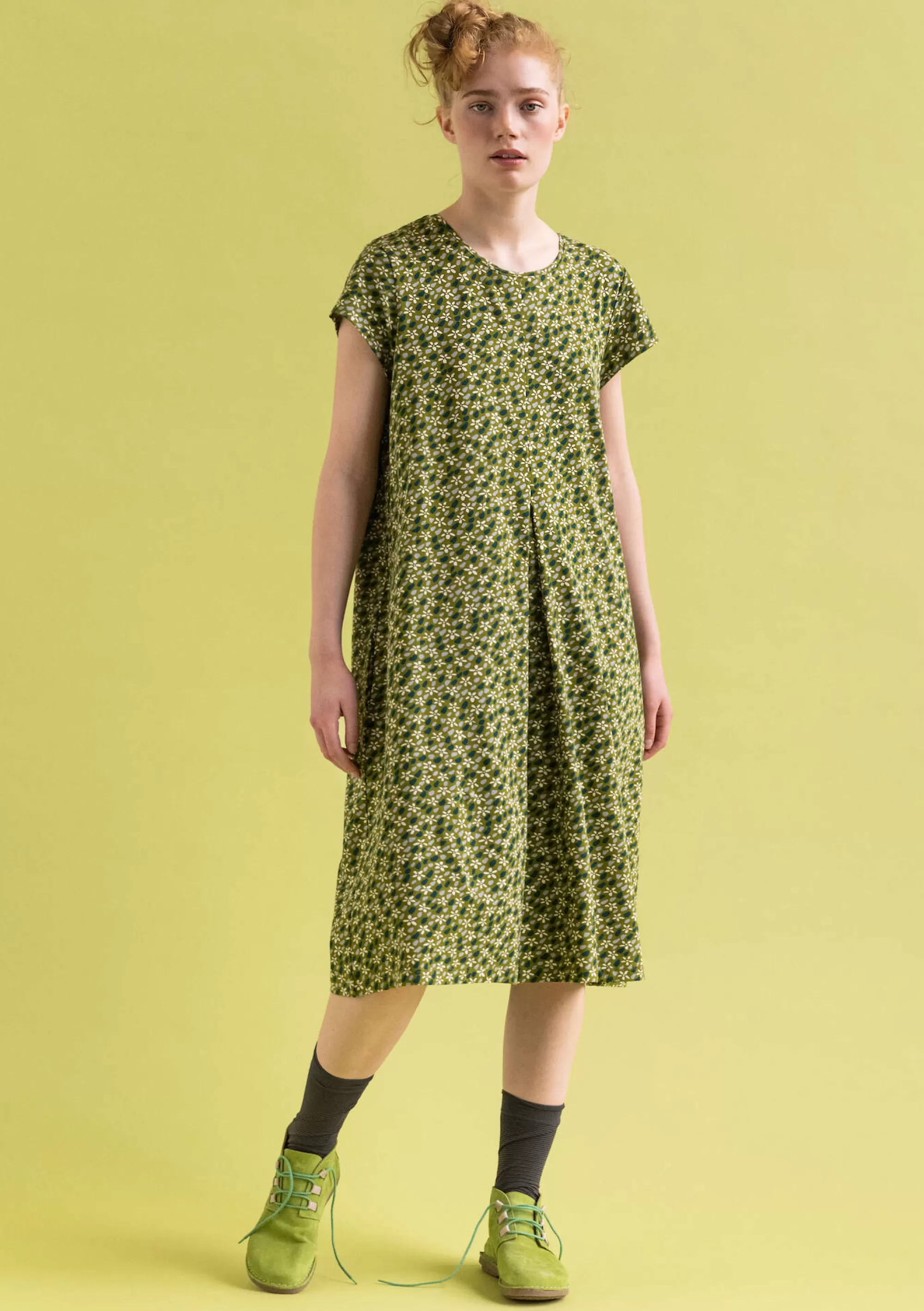 Kleider | Jersey^Gudrun Sjödén Jerseykleid Jane Aus Bio-Baumwolle/Elasthan moosgrün-gemustert