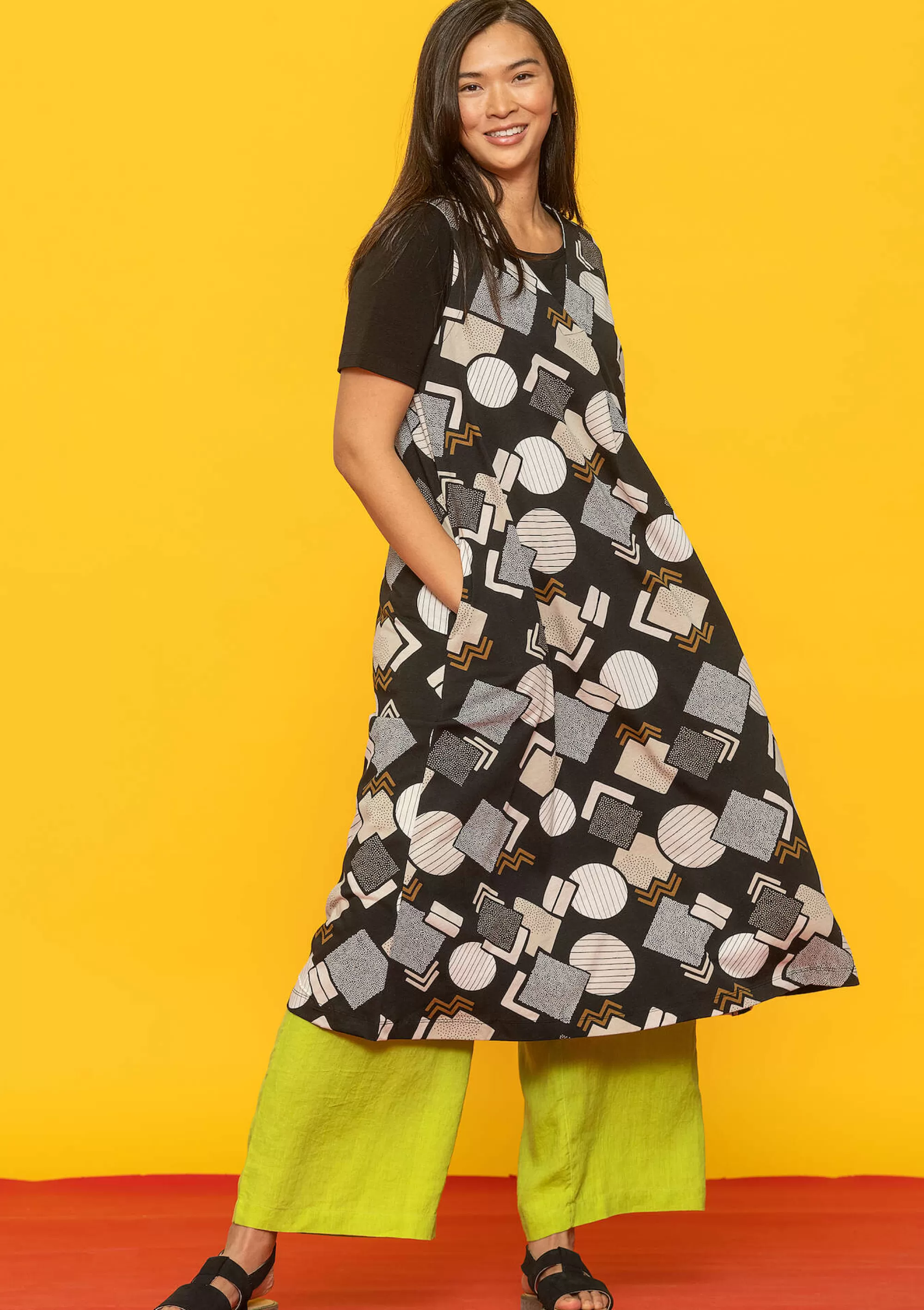 Kleider | Öko-Baumwolle^Gudrun Sjödén Jerseykleid Kompass Aus Bio-Baumwolle schwarz
