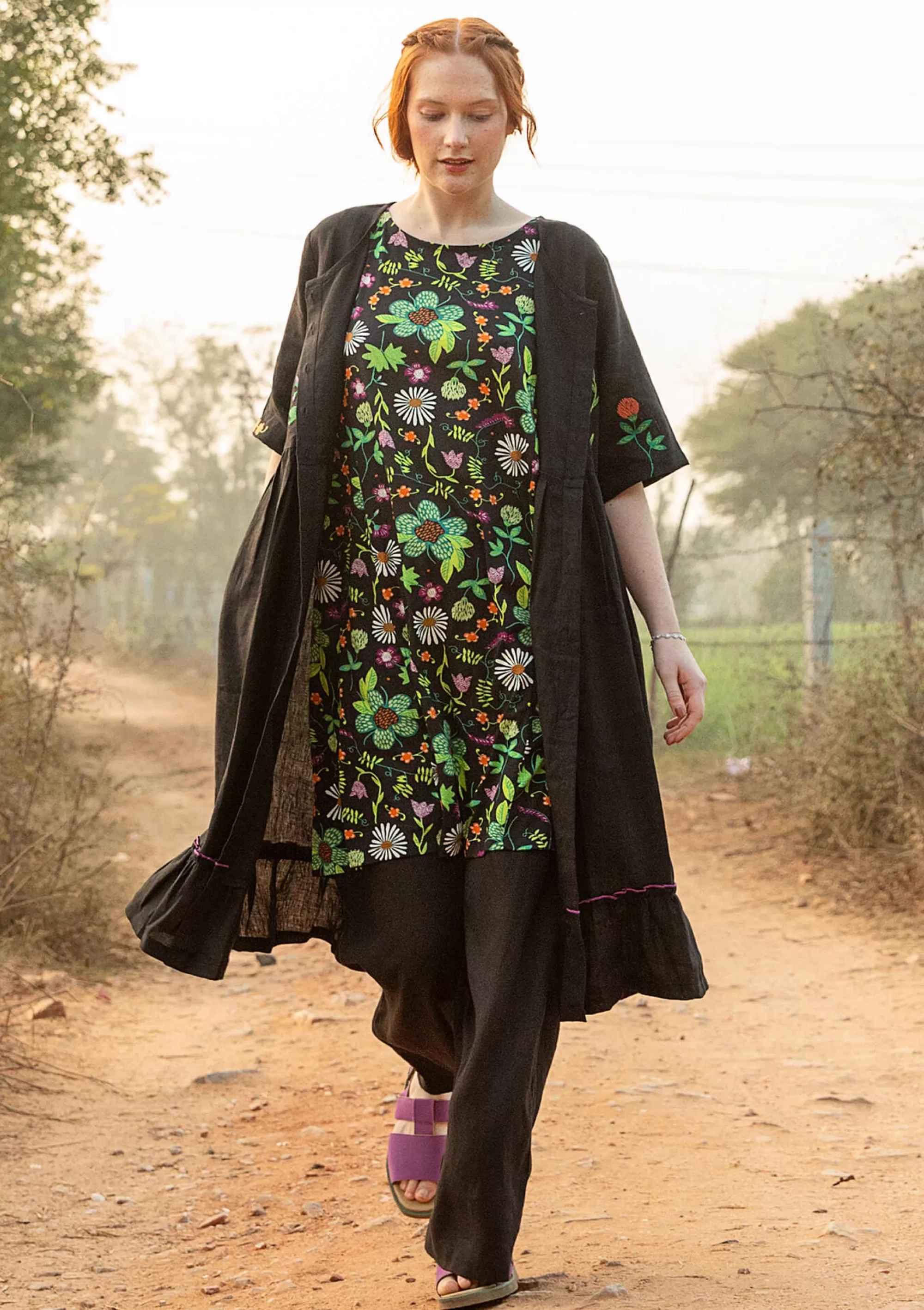 Kleider | Öko-Baumwolle^Gudrun Sjödén Jerseykleid Midsommarnatt Aus Bio-Baumwolle schwarz
