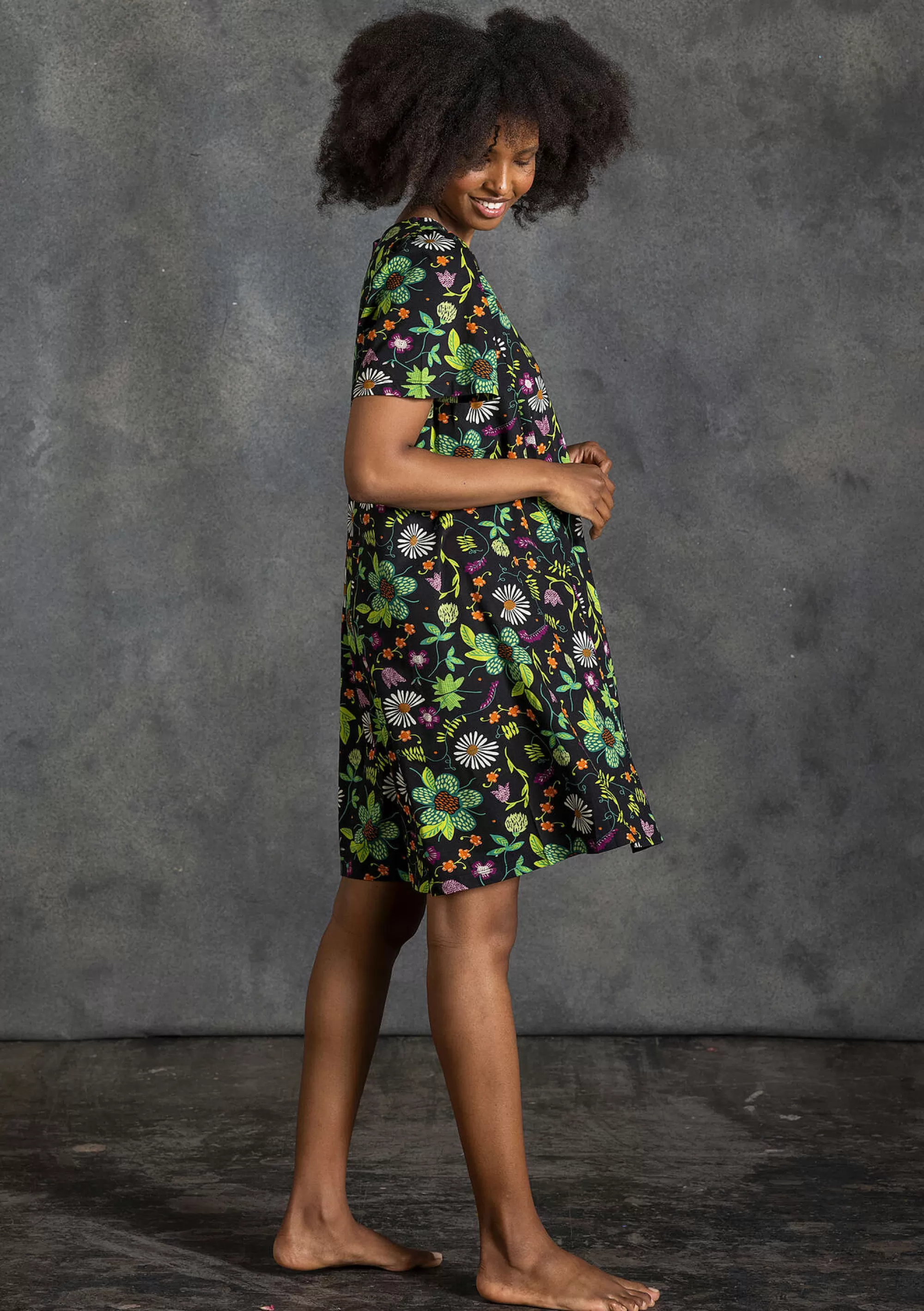Kleider | Öko-Baumwolle^Gudrun Sjödén Jerseykleid Midsommarnatt Aus Bio-Baumwolle schwarz