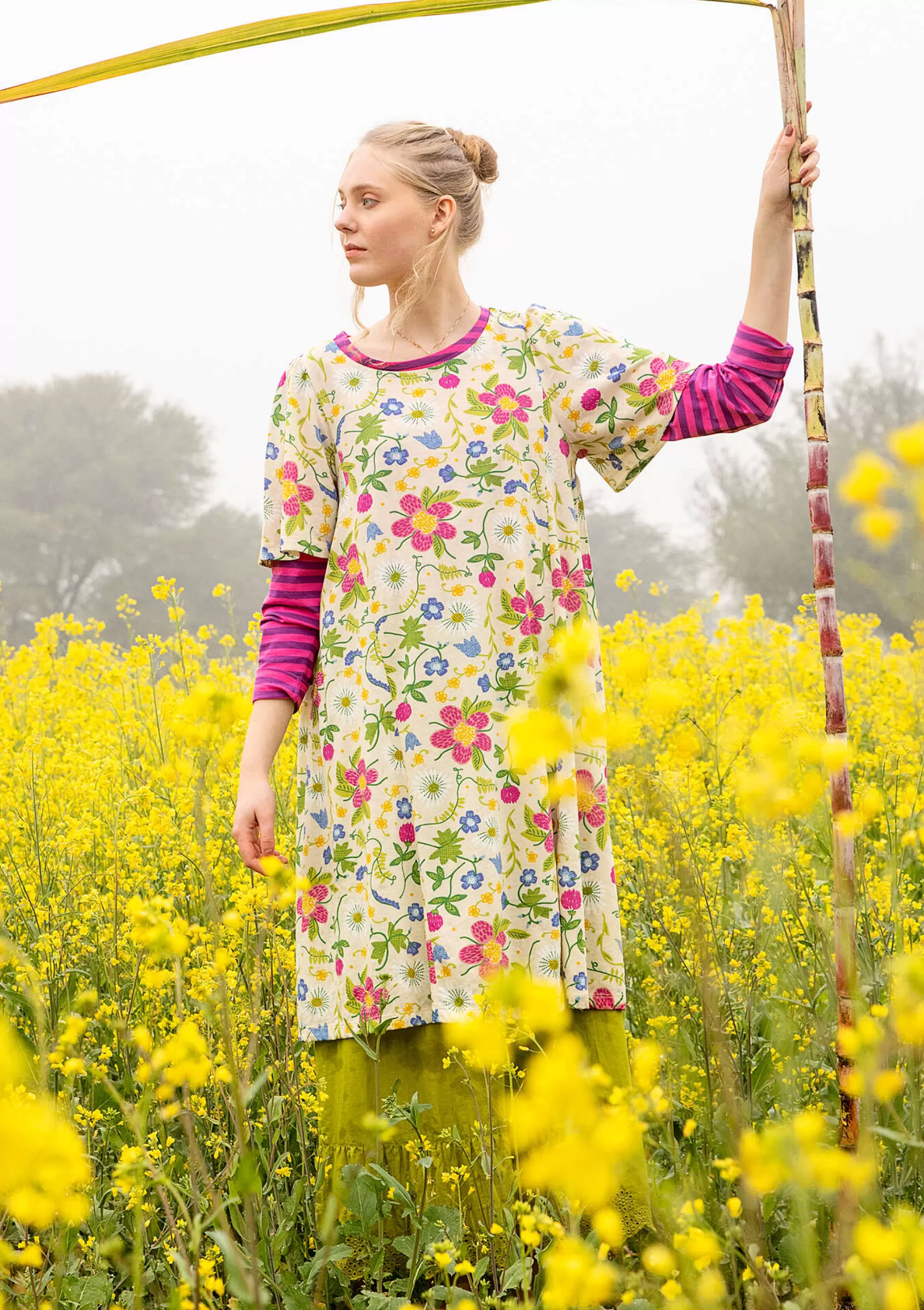 Kleider | Blumenkleidung^Gudrun Sjödén Jerseykleid Midsommarnatt Aus Bio-Baumwolle holunderblüte