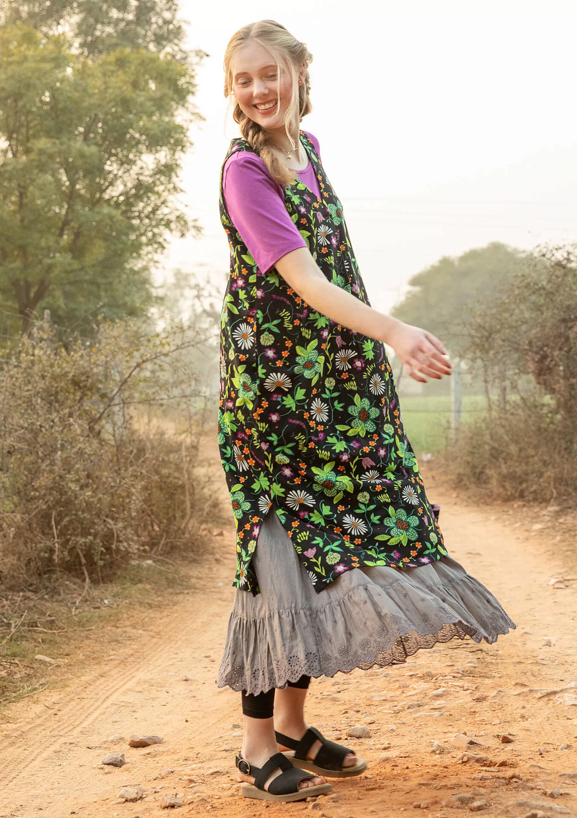 Kleider | Öko-Baumwolle^Gudrun Sjödén Jerseykleid Midsommarsol Aus Bio-Baumwolle schwarz