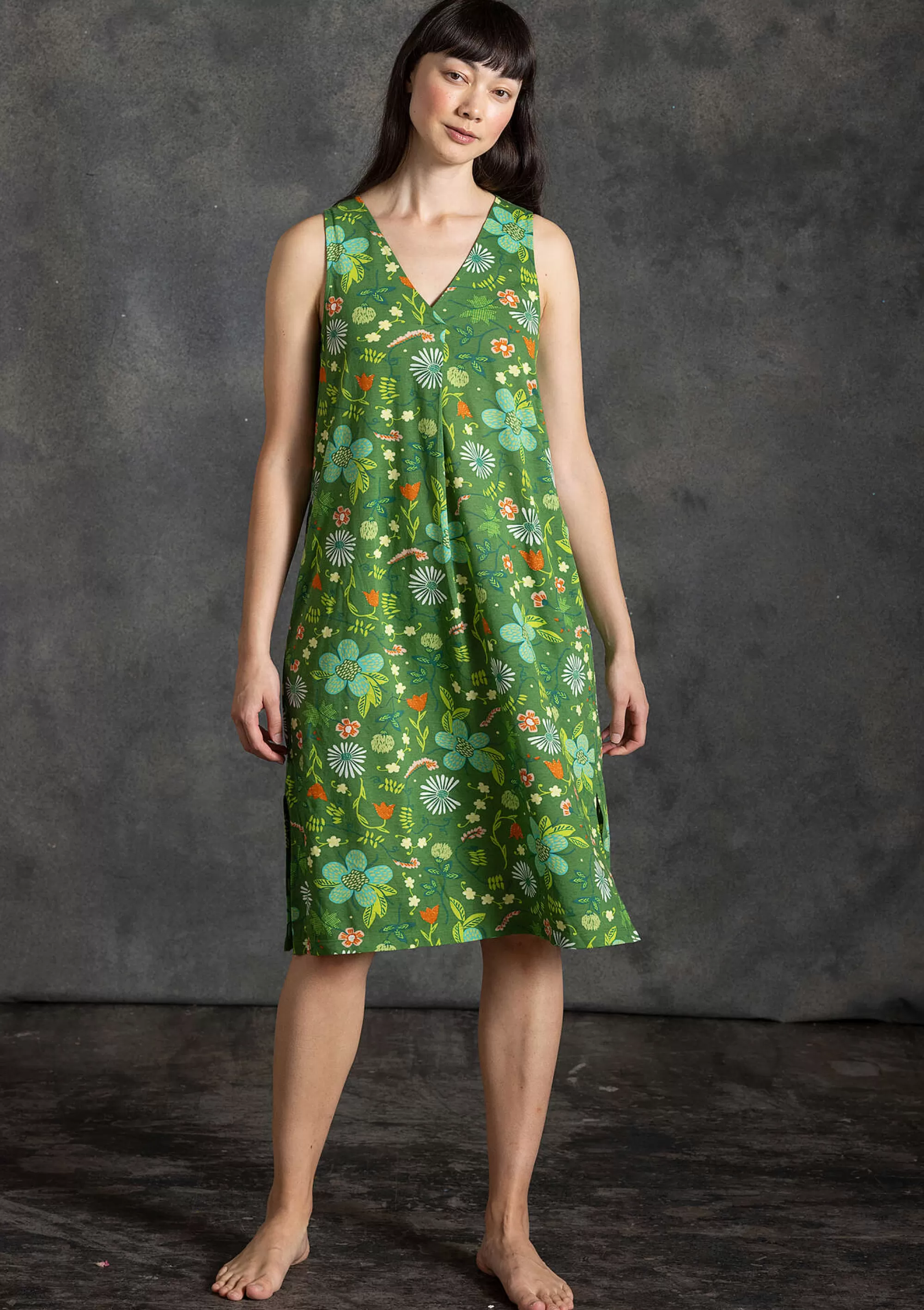 Kleider | Öko-Baumwolle^Gudrun Sjödén Jerseykleid Midsommarsol Aus Bio-Baumwolle seegras