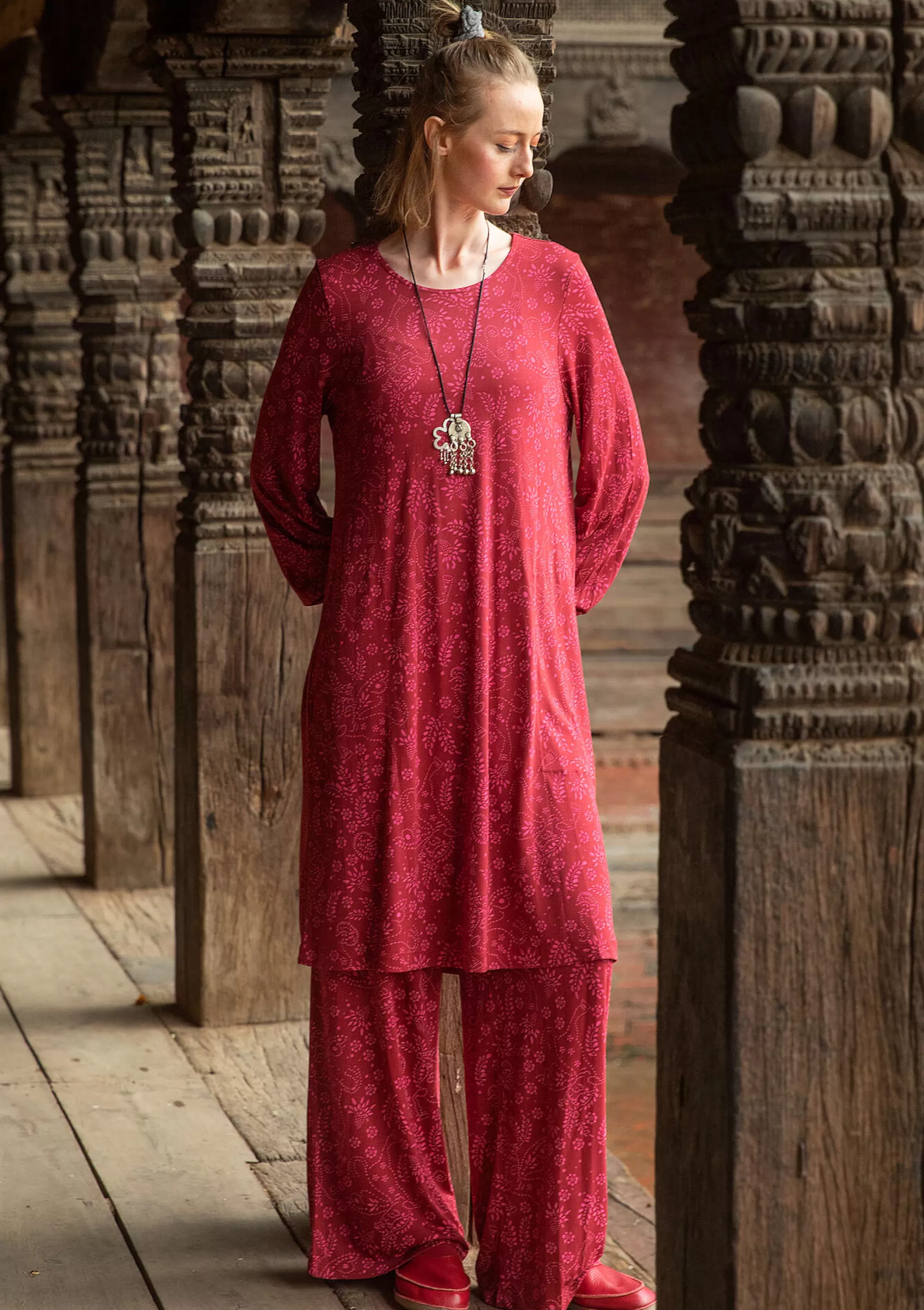 Kleider | Kleider im Hippie-Stil^Gudrun Sjödén Jerseykleid Pegasus Aus Modal achatrot