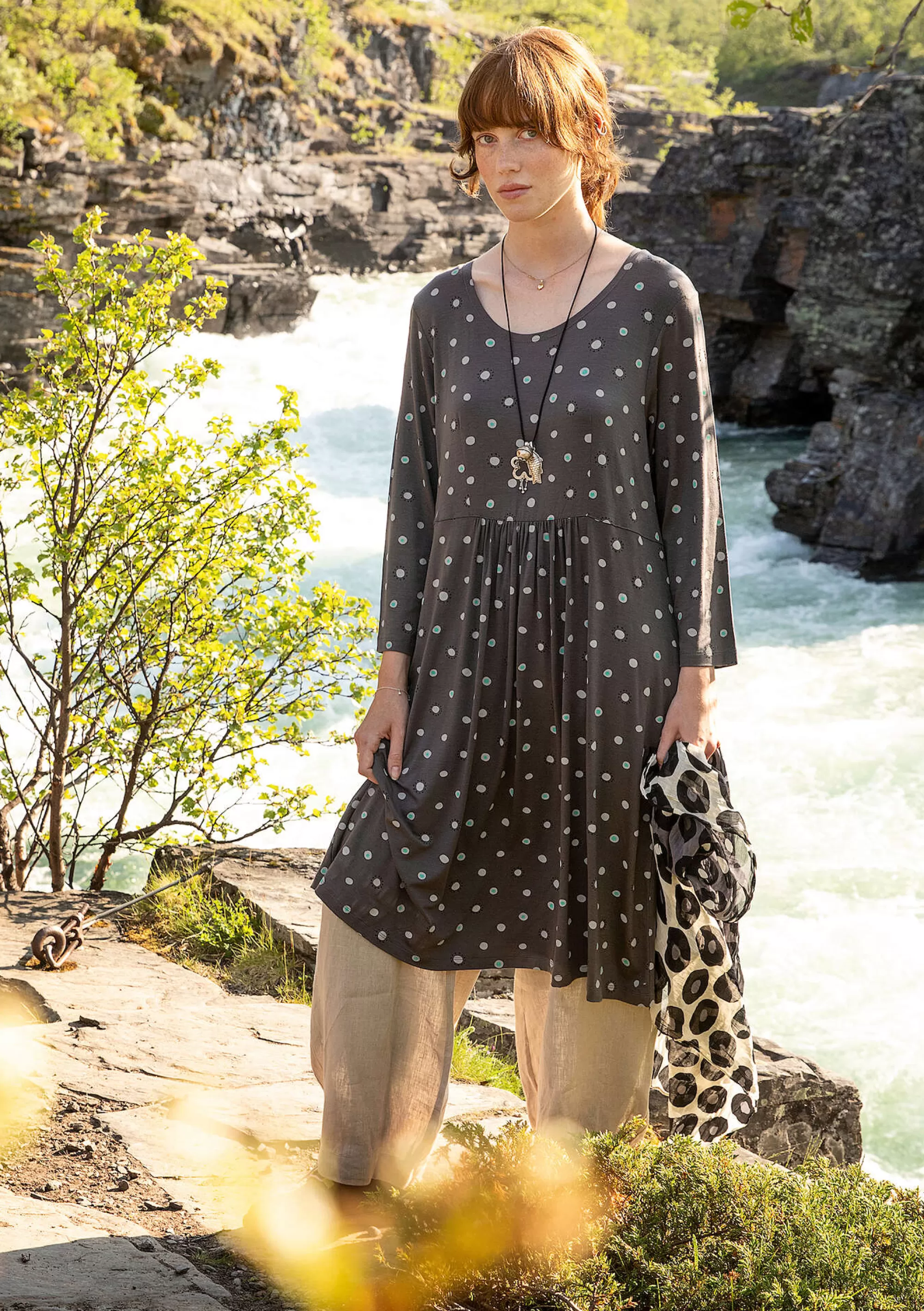 Kleider | Jersey^Gudrun Sjödén Jerseykleid Pencil Aus Lyocell/Elasthan aschgrau