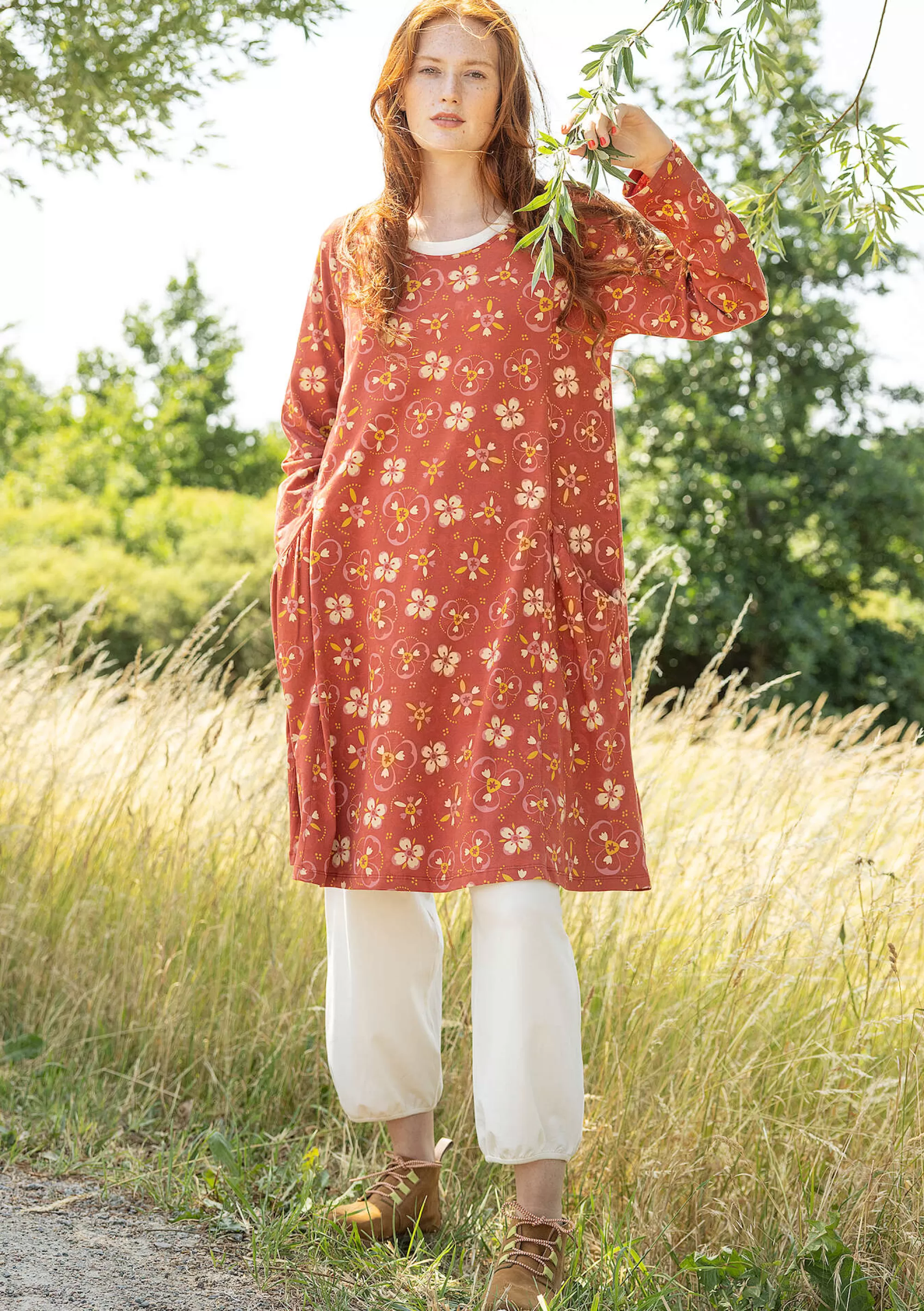 Kleider | Öko-Baumwolle^Gudrun Sjödén Jerseykleid Star Aus Bio-Baumwolle kürbis