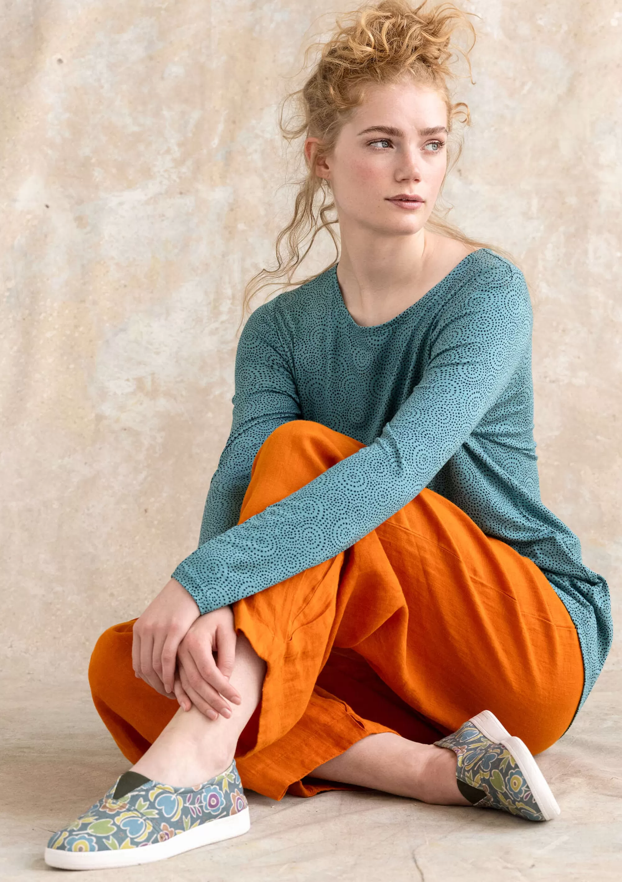Pullover & Shirts | Jersey^Gudrun Sjödén Jerseyshirt Ada Aus Lyocell/Elasthan aqua-gemustert