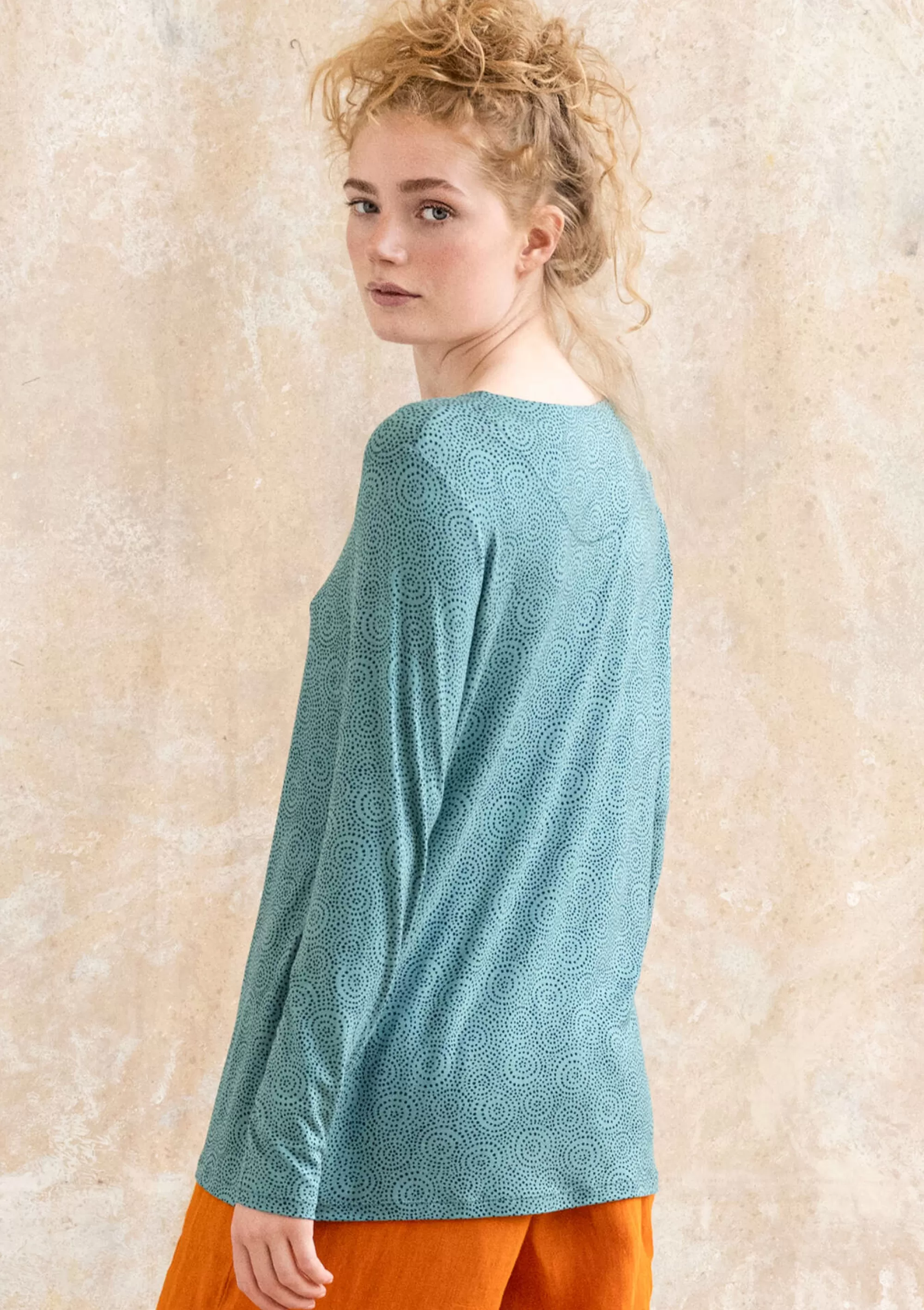 Pullover & Shirts | Jersey^Gudrun Sjödén Jerseyshirt Ada Aus Lyocell/Elasthan aqua-gemustert