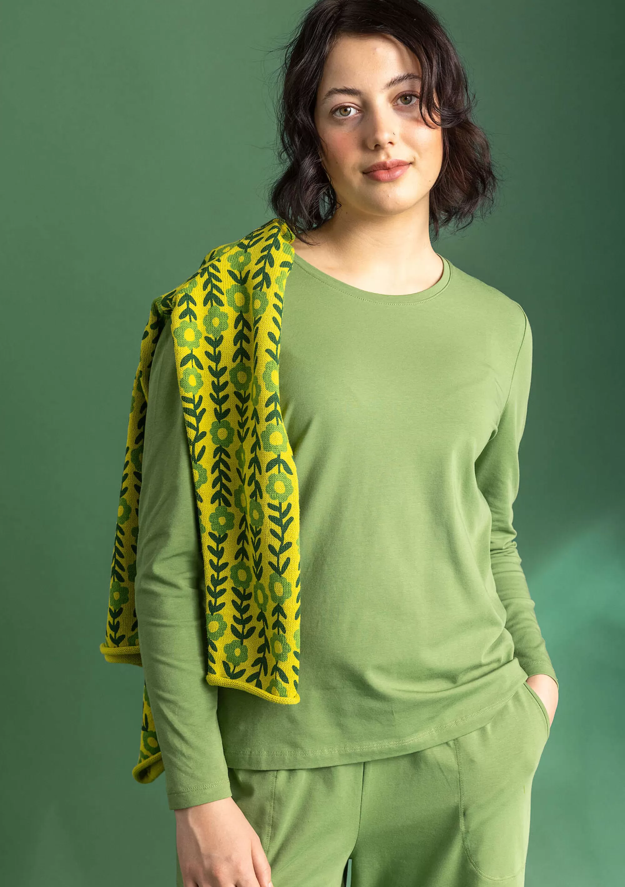 Pullover & Shirts | Skandinavische Mode^Gudrun Sjödén Jerseyshirt Stella Aus Bio-Baumwolle/Elasthan koriander
