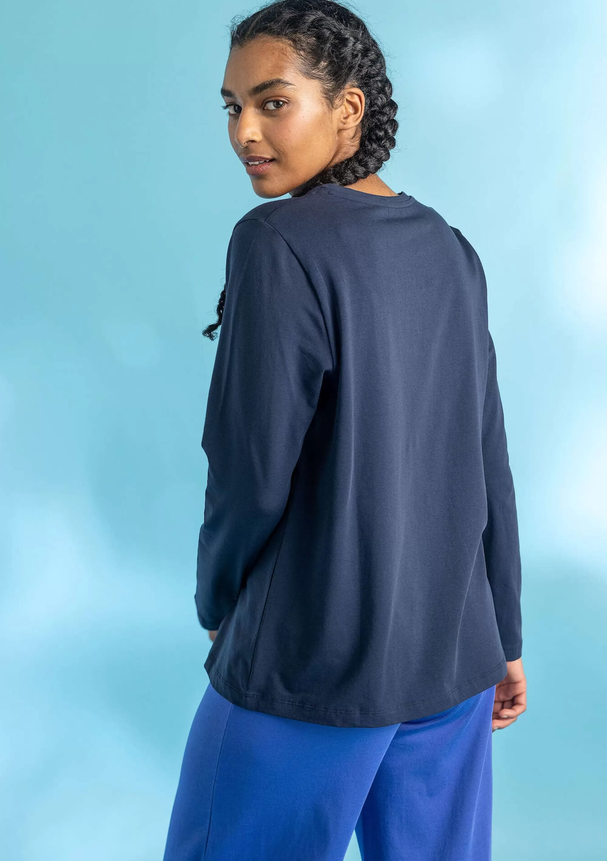 Pullover & Shirts | Skandinavische Mode^Gudrun Sjödén Jerseyshirt Stella Aus Bio-Baumwolle/Elasthan dunkelindigo